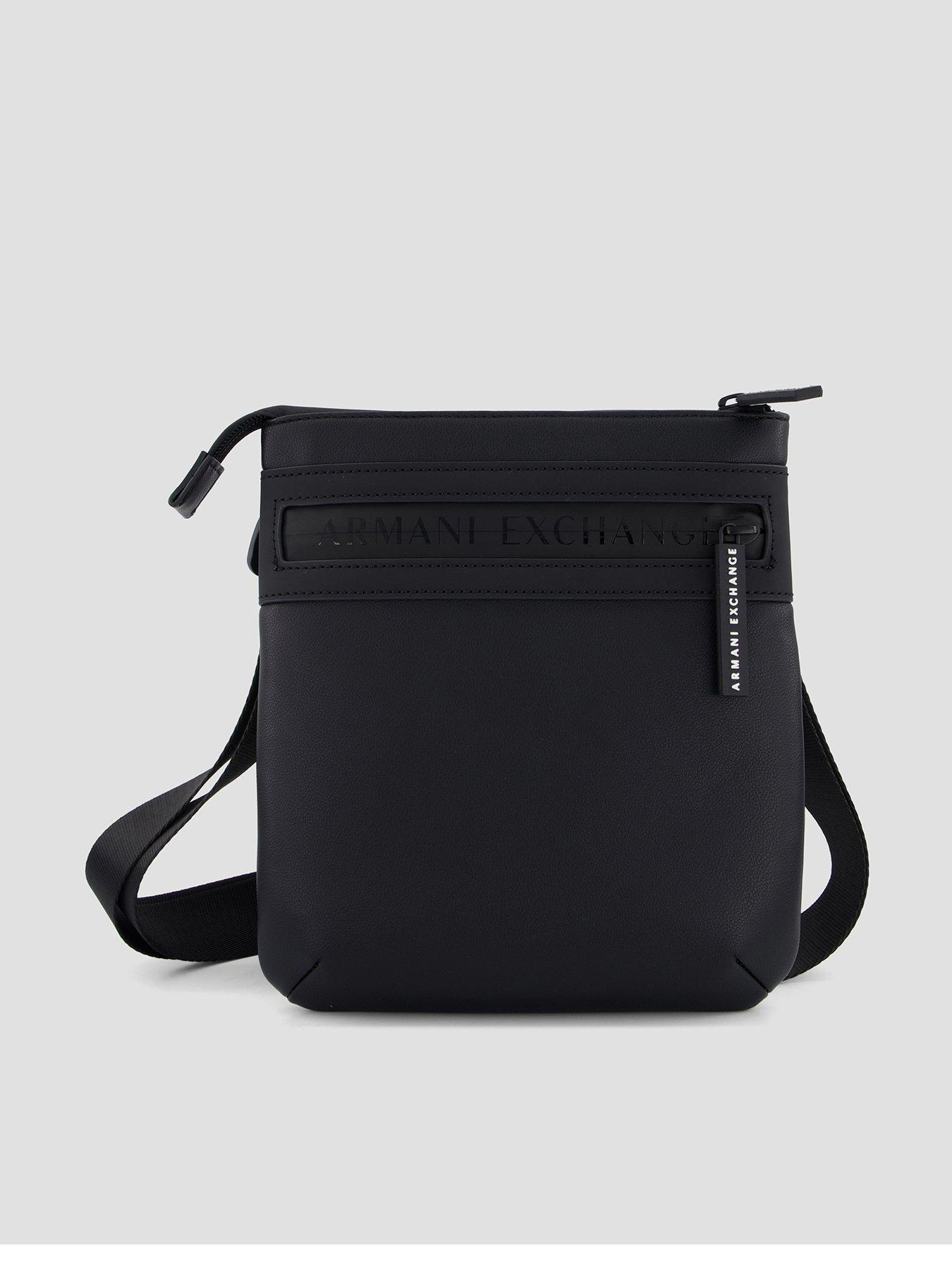Armani Exchange Men's Angel, Tonal Logo, Front Zip Flat crossbody - Image 8