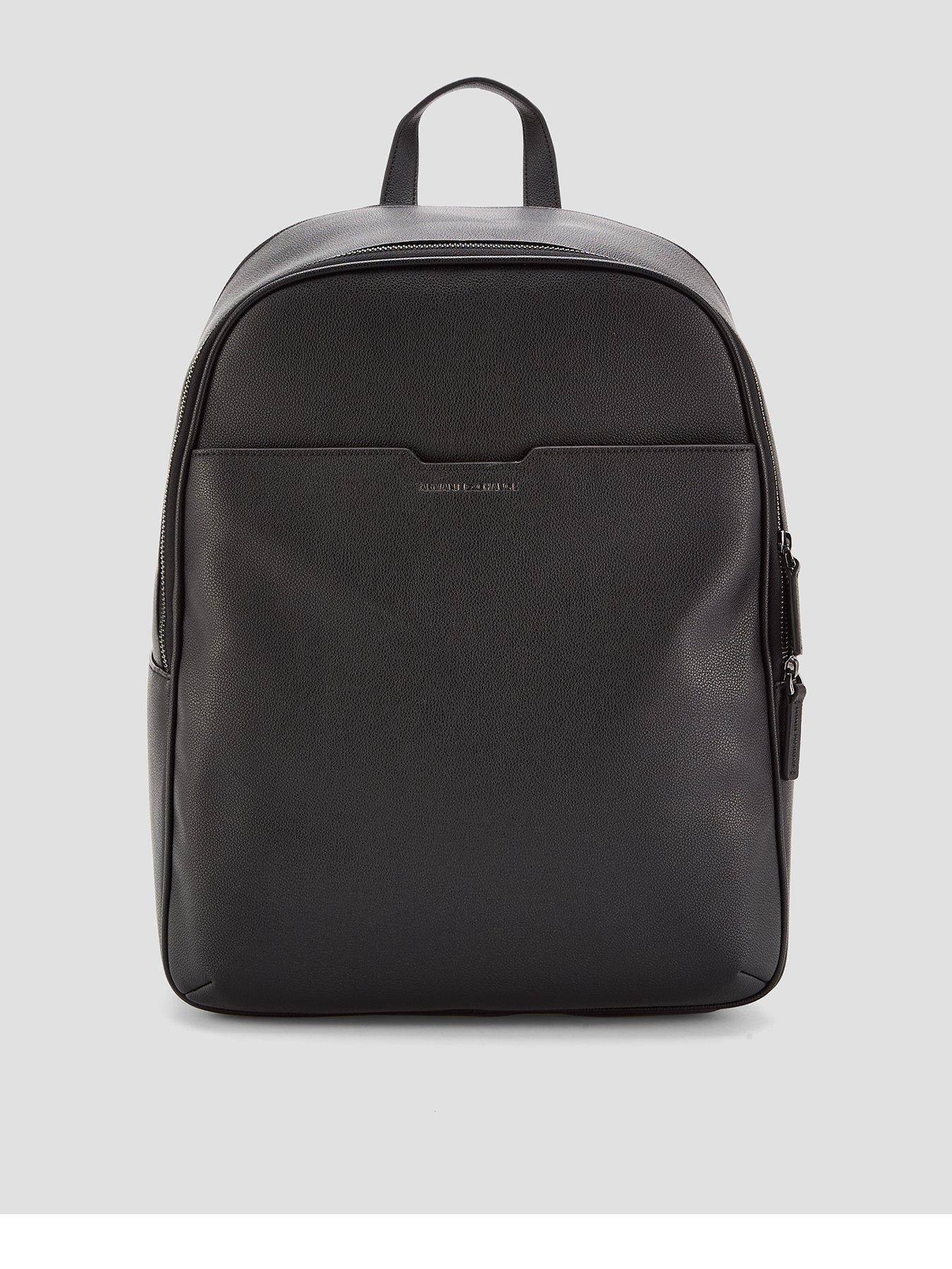 Image 1 of 6 of Armani Exchange Alex Pu Backpack - Black