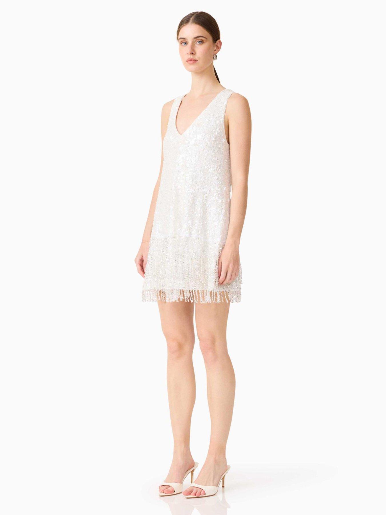Image 3 of 5 of Elliatt Alessia Shift Mini Dress - White