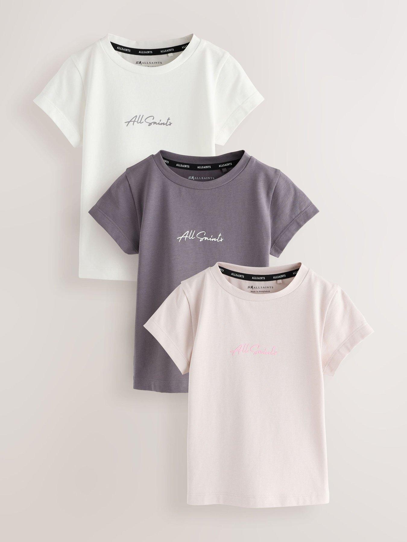Image 1 of 6 of smALLSAINTS Older Girls 3 Pack Short Sleeve Logo T-shirts - Multi