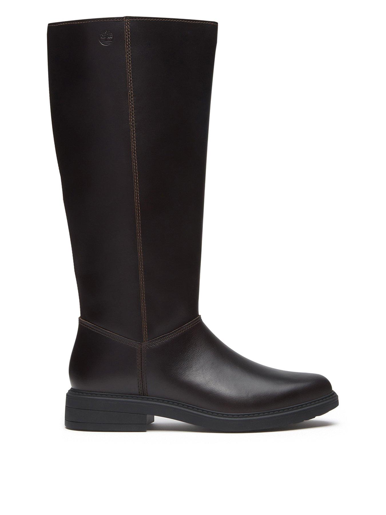 Image 1 of 7 of Timberland Stormbucks Tall Zip Up Boot Dark Brown Full Grain