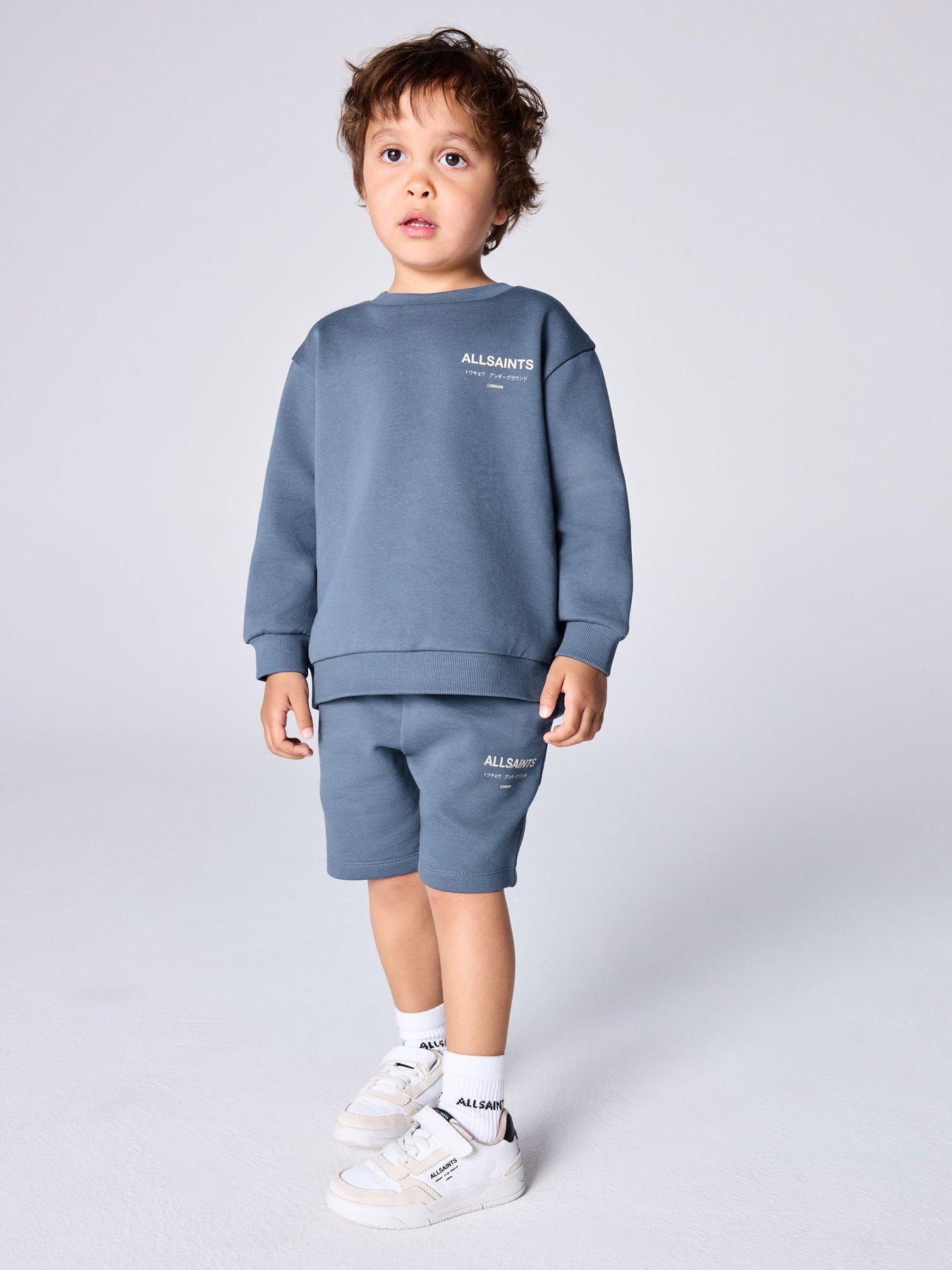 Image 1 of 7 of smALLSAINTS Younger Boys Underground Sweatshirt &amp; Shorts Set - Blue