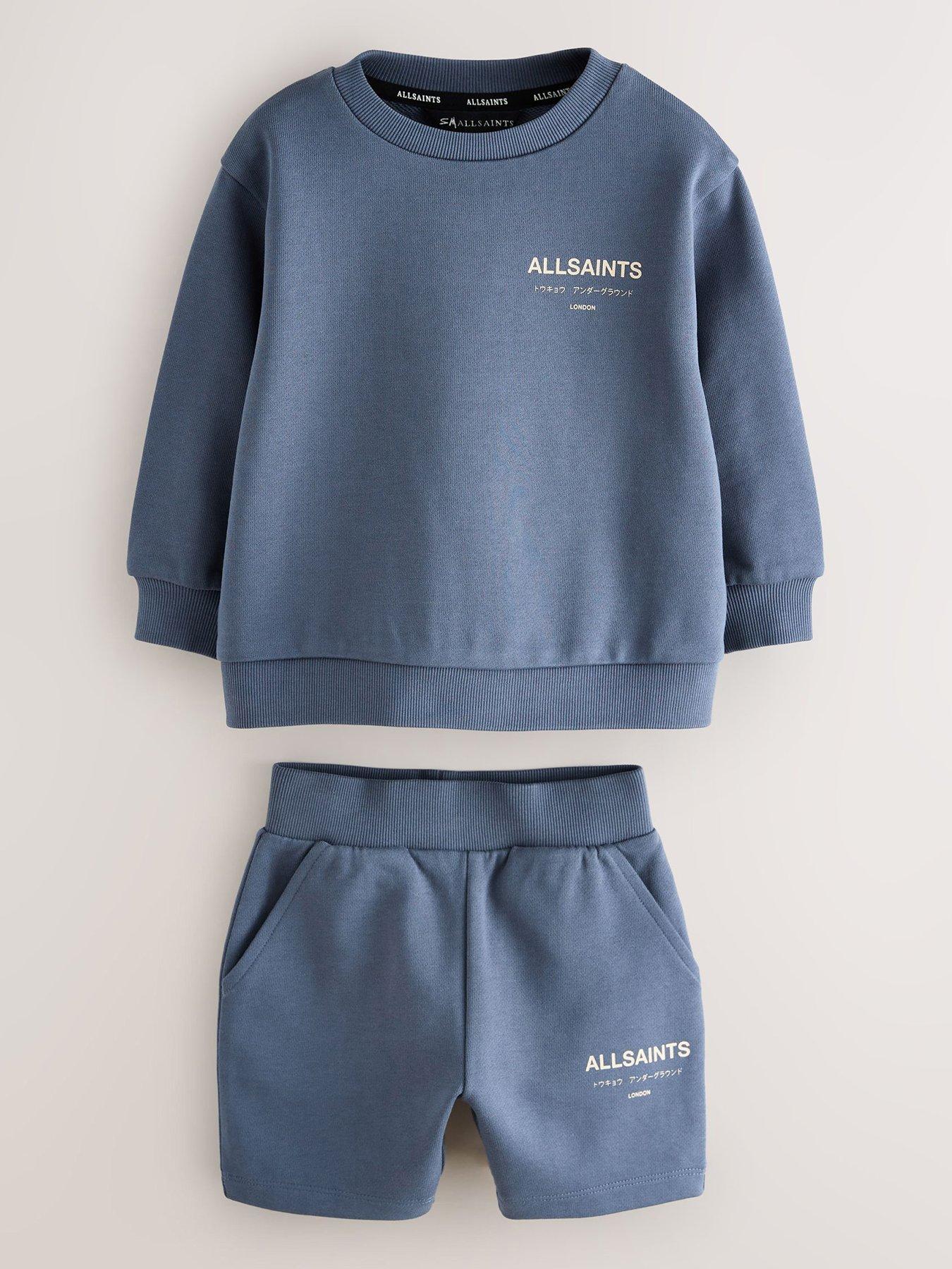 Image 2 of 7 of smALLSAINTS Younger Boys Underground Sweatshirt &amp; Shorts Set - Blue