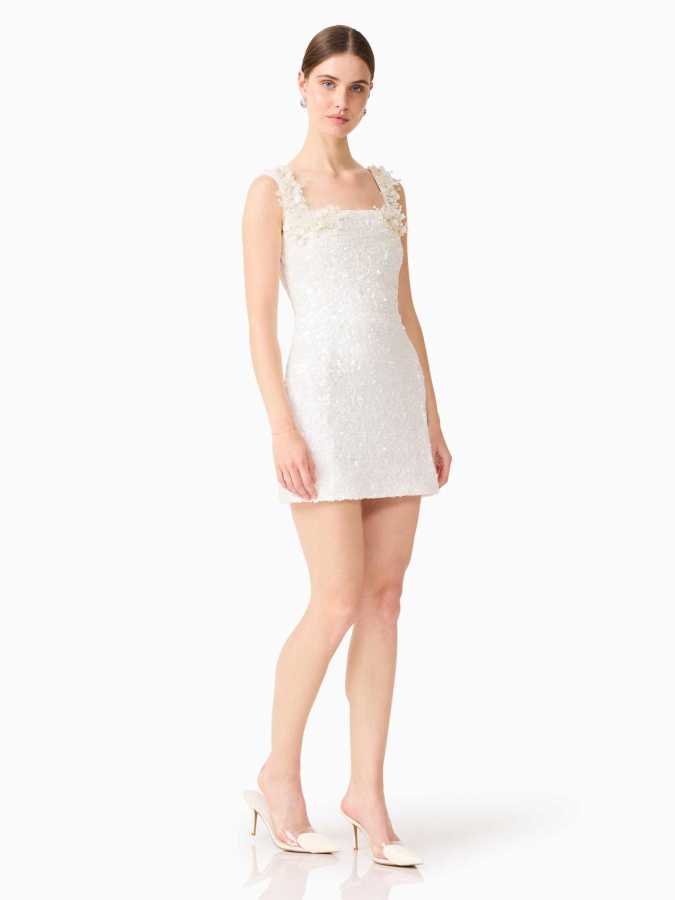 Image 4 of 6 of Elliatt Alessia Square Neck Mini Dress - White