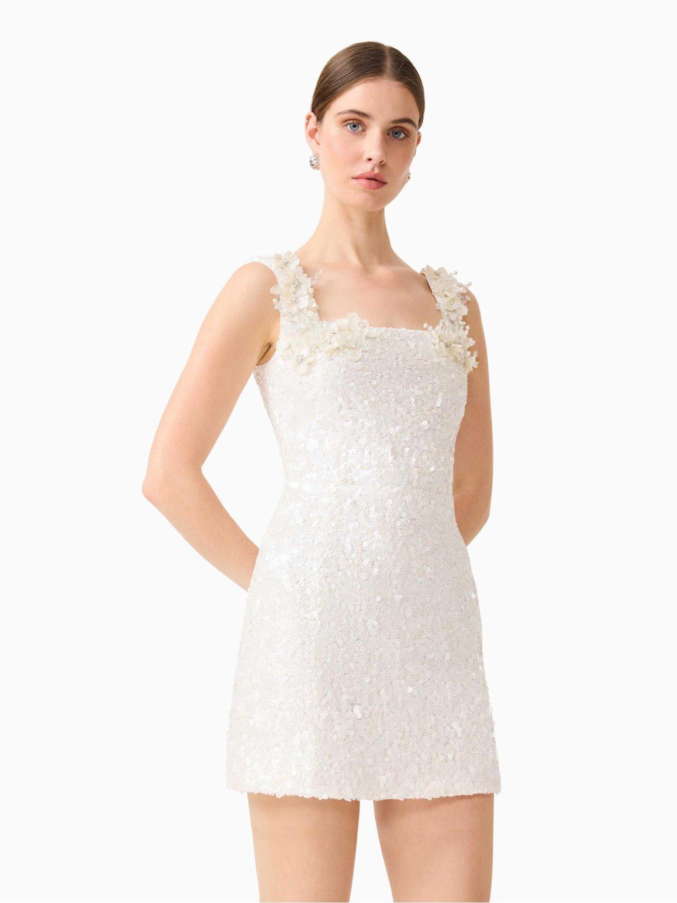 Image 6 of 6 of Elliatt Alessia Square Neck Mini Dress - White