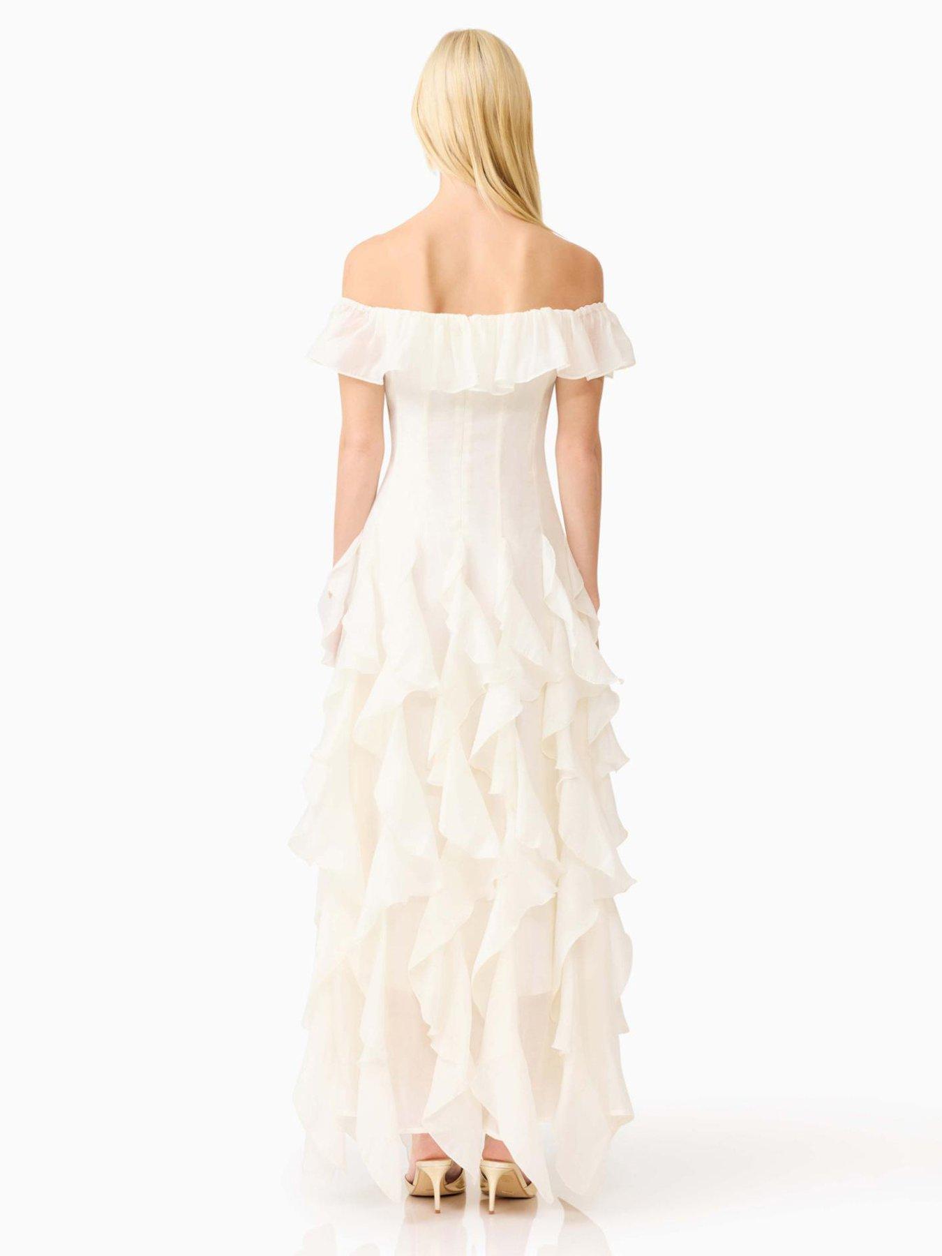 Image 2 of 5 of Elliatt Yvette Ruffle Maxi Gown - White