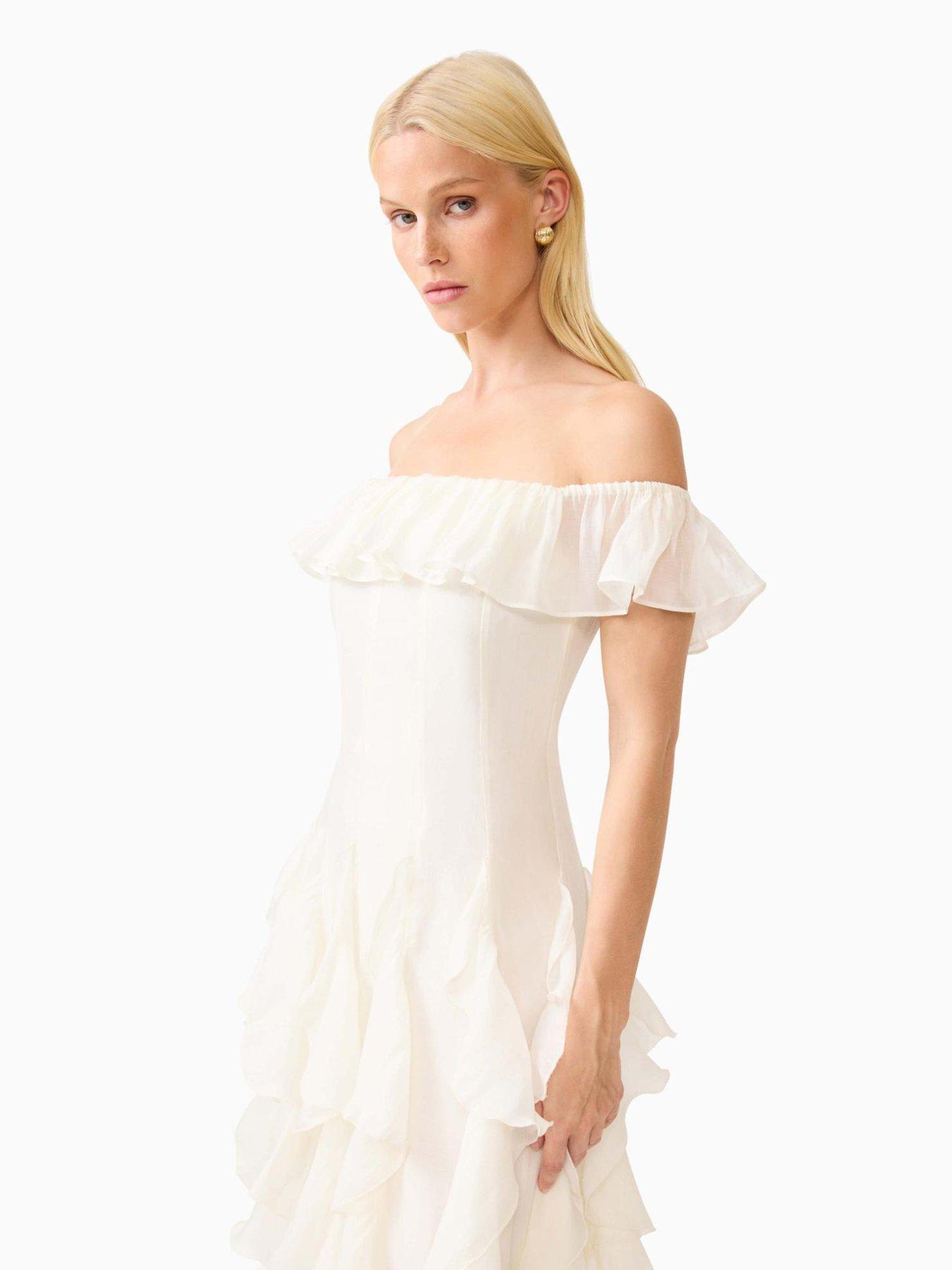 Image 5 of 5 of Elliatt Yvette Ruffle Maxi Gown - White