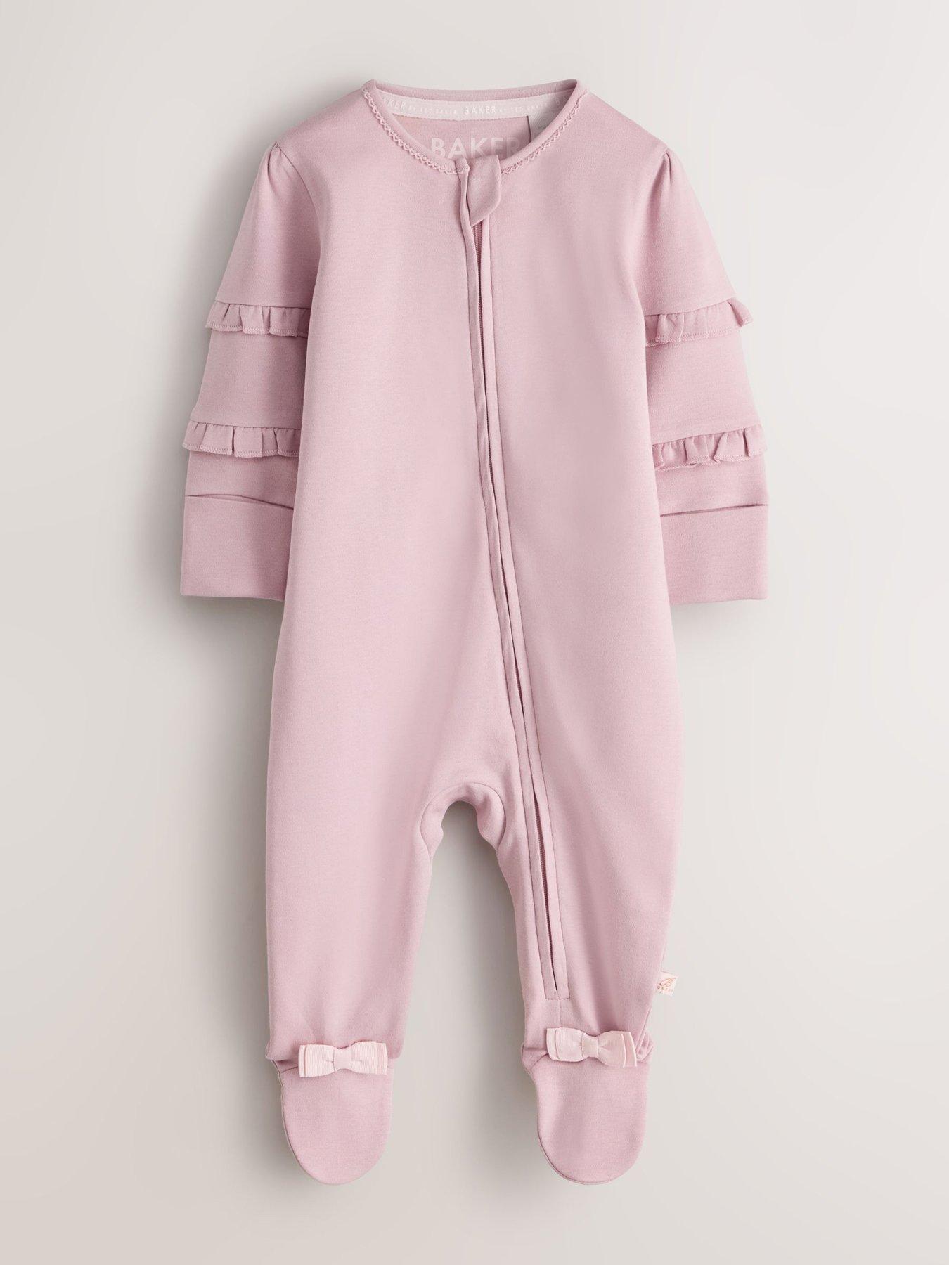 Image 4 of 7 of Ted Baker Baby Girls 3 Pack Floral Sleepsuits - Multi
