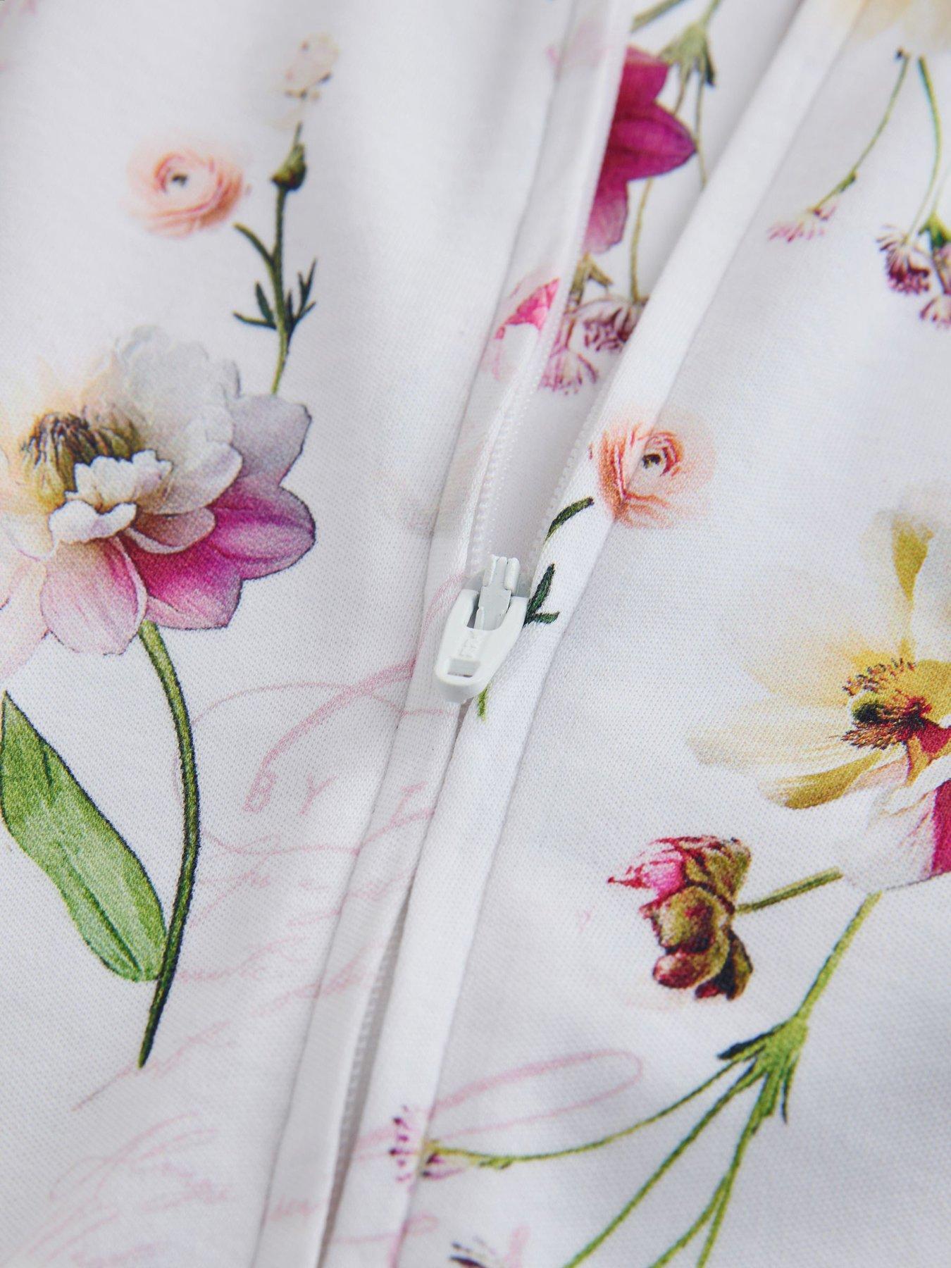 Image 6 of 7 of Ted Baker Baby Girls 3 Pack Floral Sleepsuits - Multi