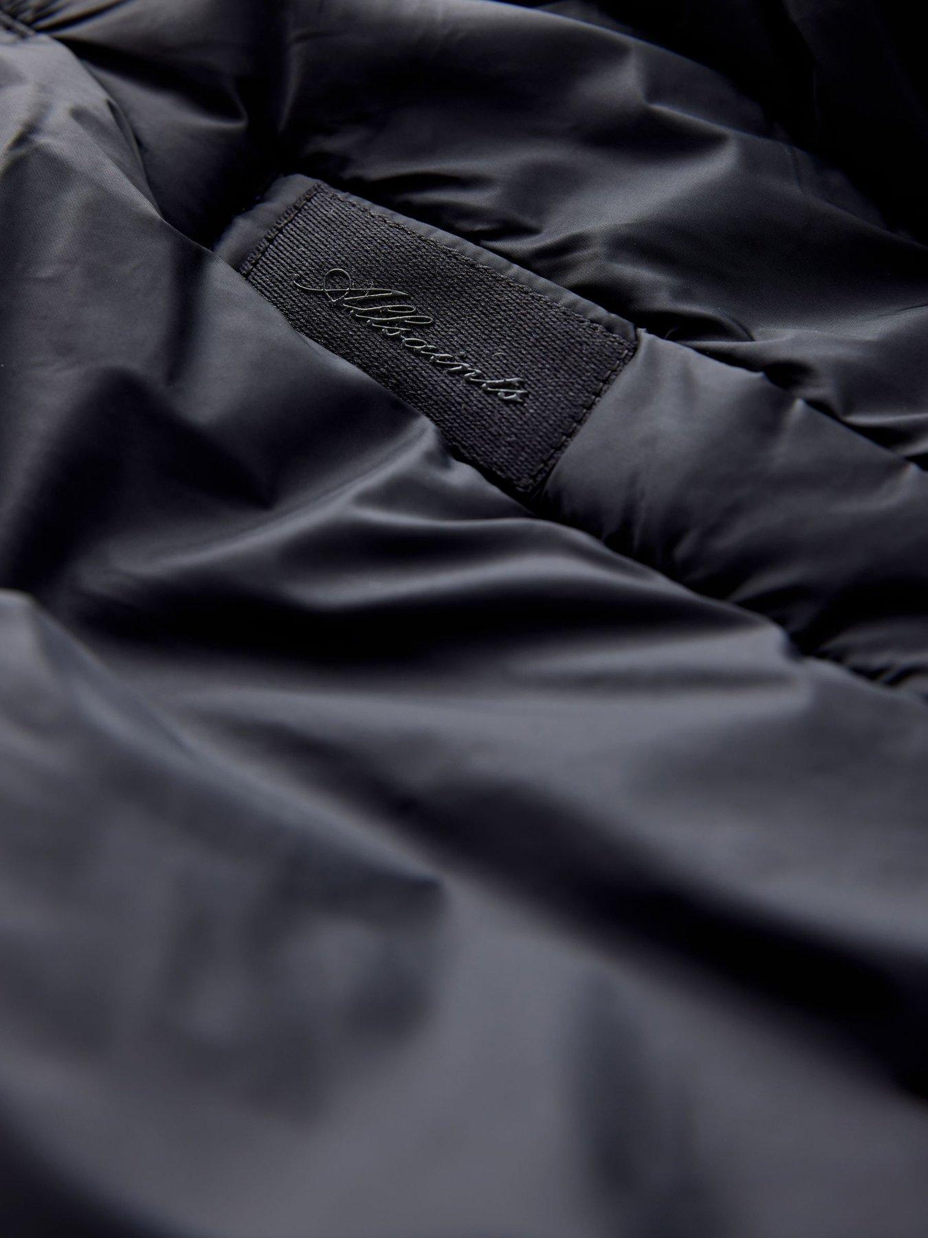 Image 5 of 7 of smALLSAINTS Older Girls Seam Mid Length Bubble Hem Padded Coat - Black