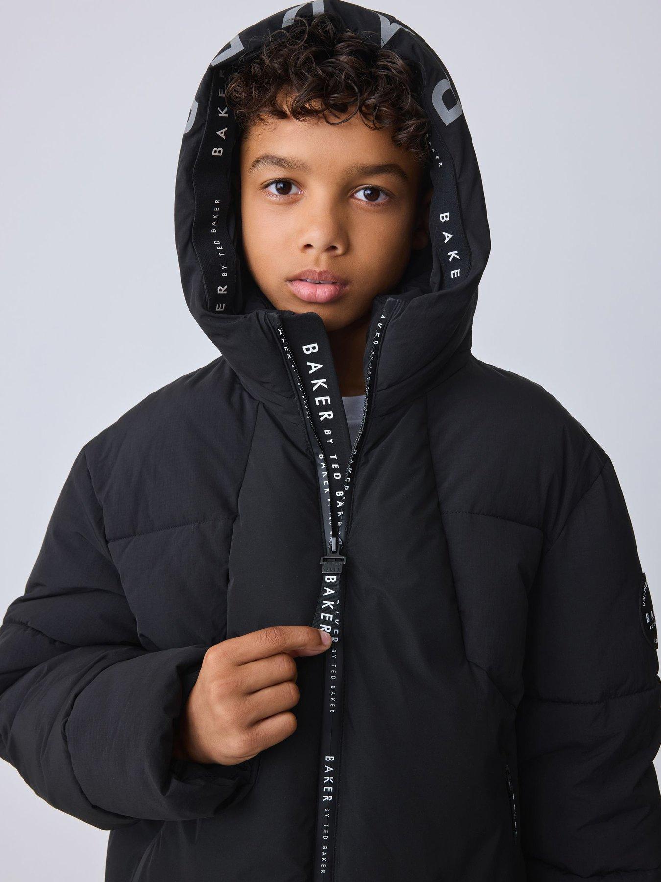 Image 6 of 7 of Ted Baker Boys Shower Resistant Padded Coat - Black