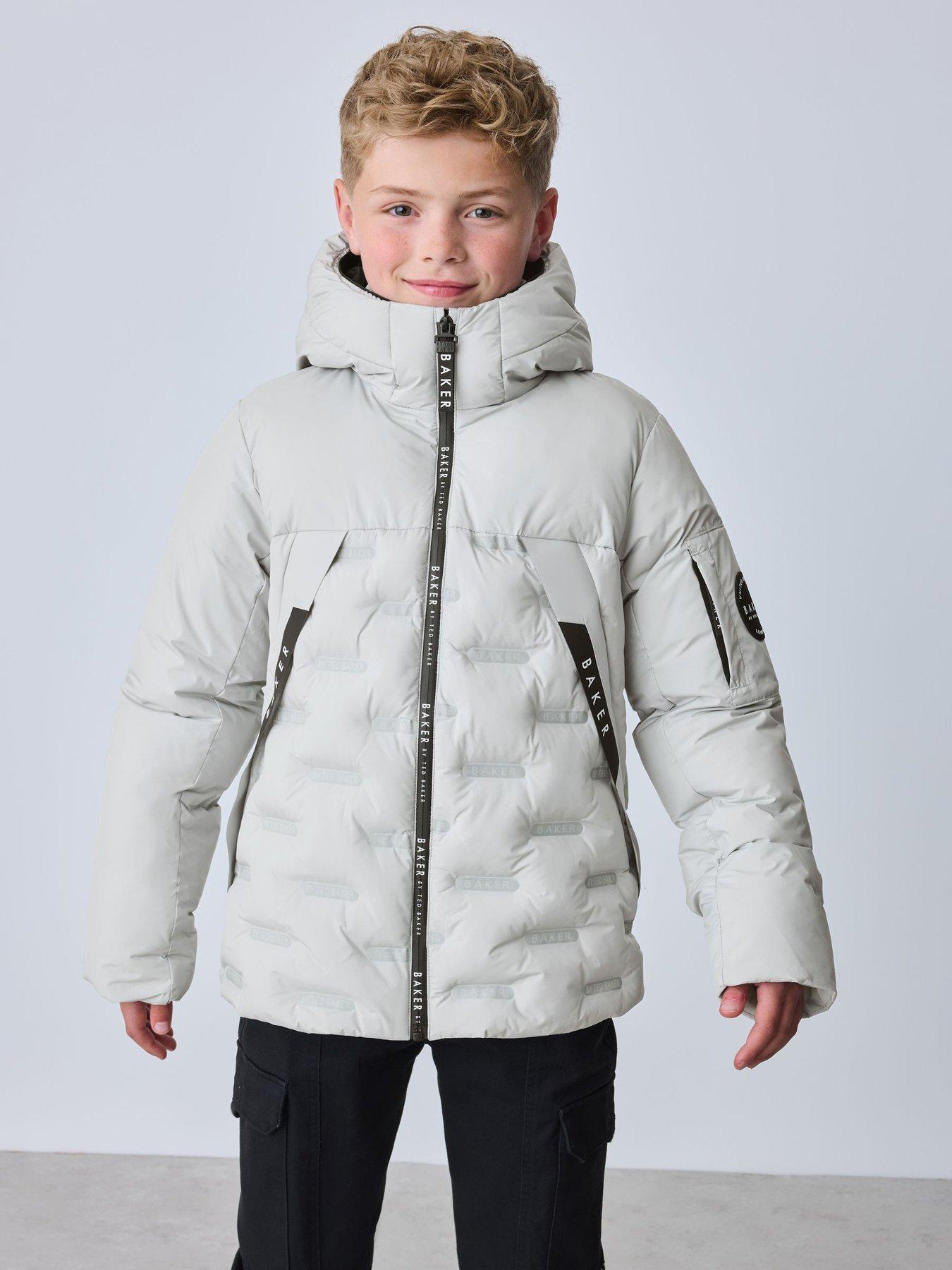 Image 1 of 7 of Ted Baker Boys Shower Resistant Heatseal Coat - Grey