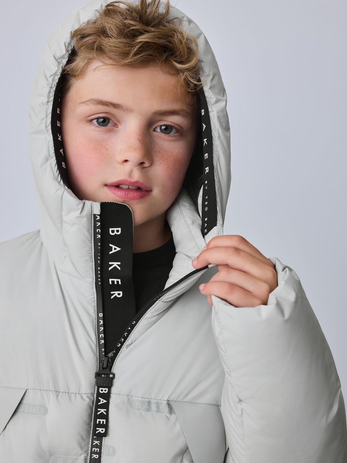 Image 4 of 7 of Ted Baker Boys Shower Resistant Heatseal Coat - Grey