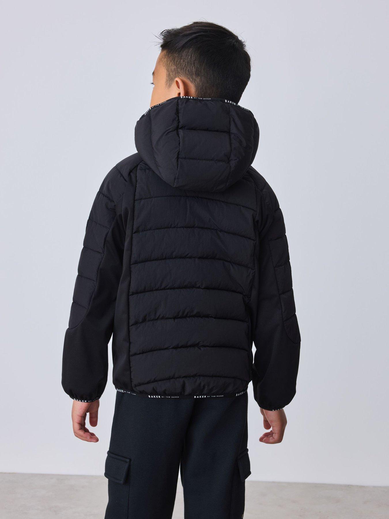 Image 2 of 6 of Ted Baker Boys' Quilted Hooded Padded Jacket - Black