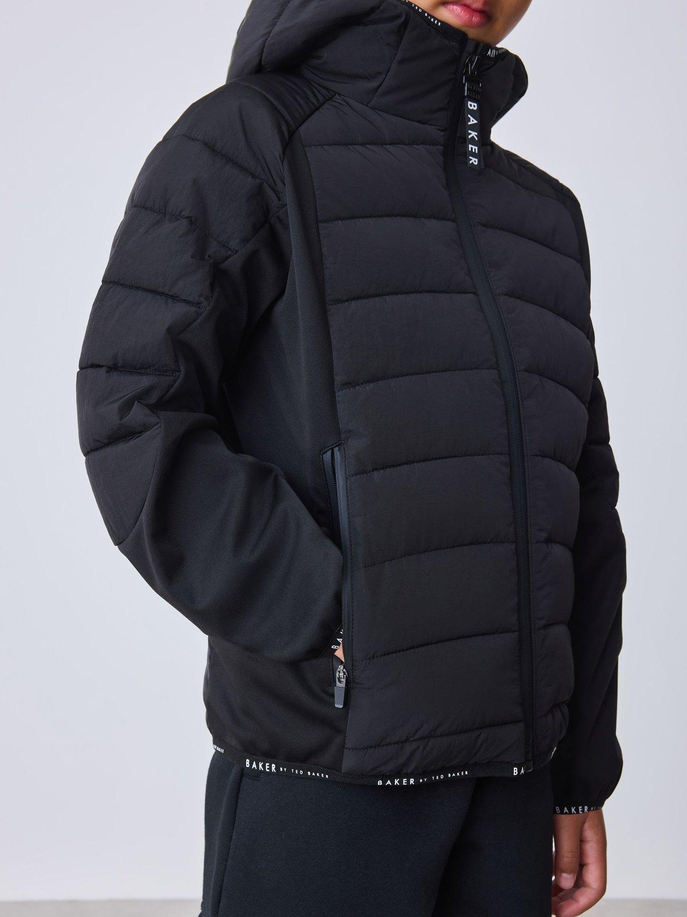 Image 4 of 6 of Ted Baker Boys' Quilted Hooded Padded Jacket - Black