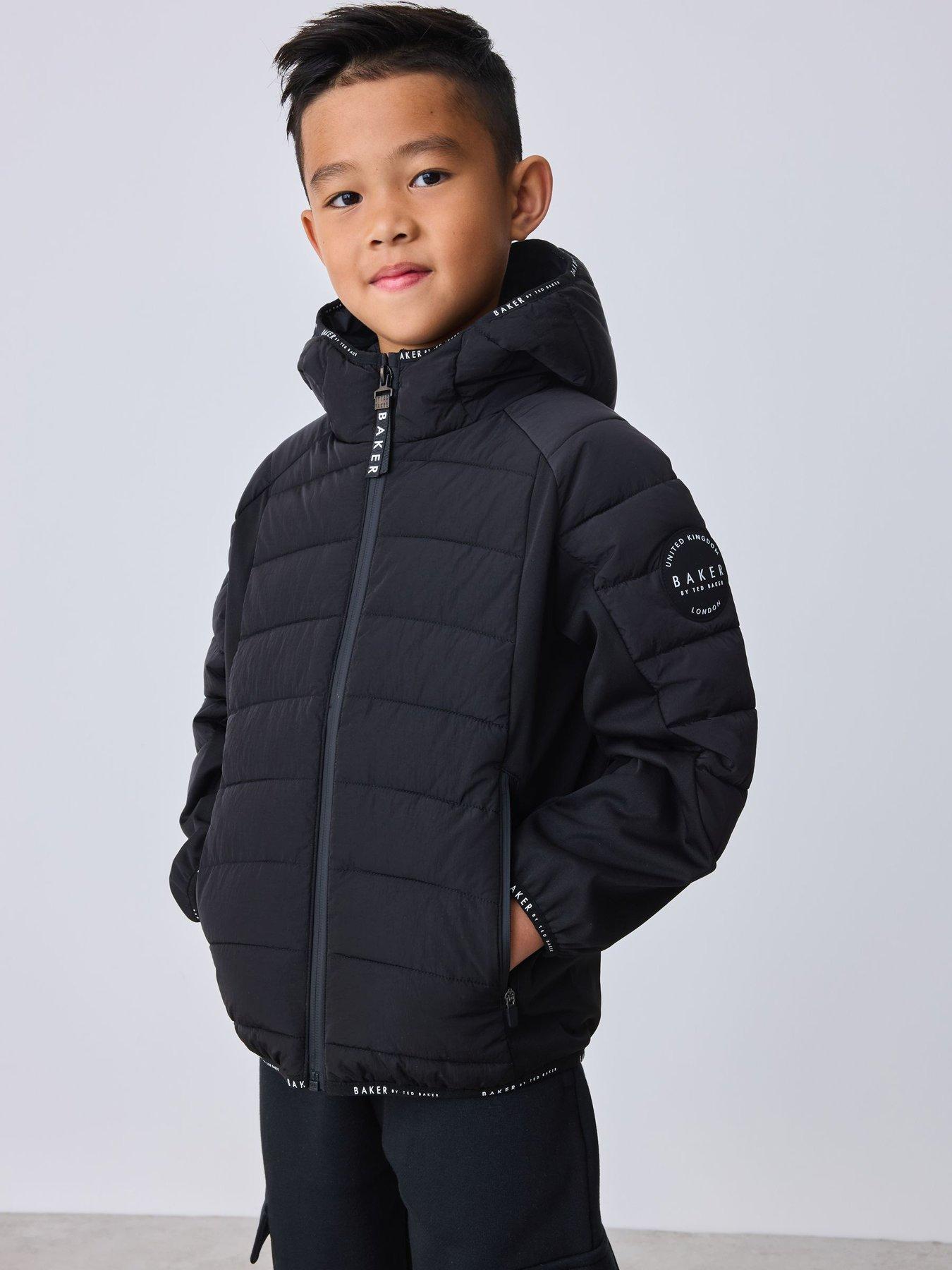 Image 6 of 6 of Ted Baker Boys' Quilted Hooded Padded Jacket - Black
