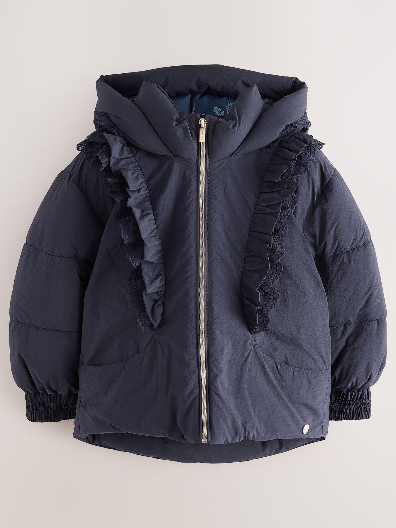 Image 1 of 6 of Laura Ashley Lat Navy Padded Coat - Blue