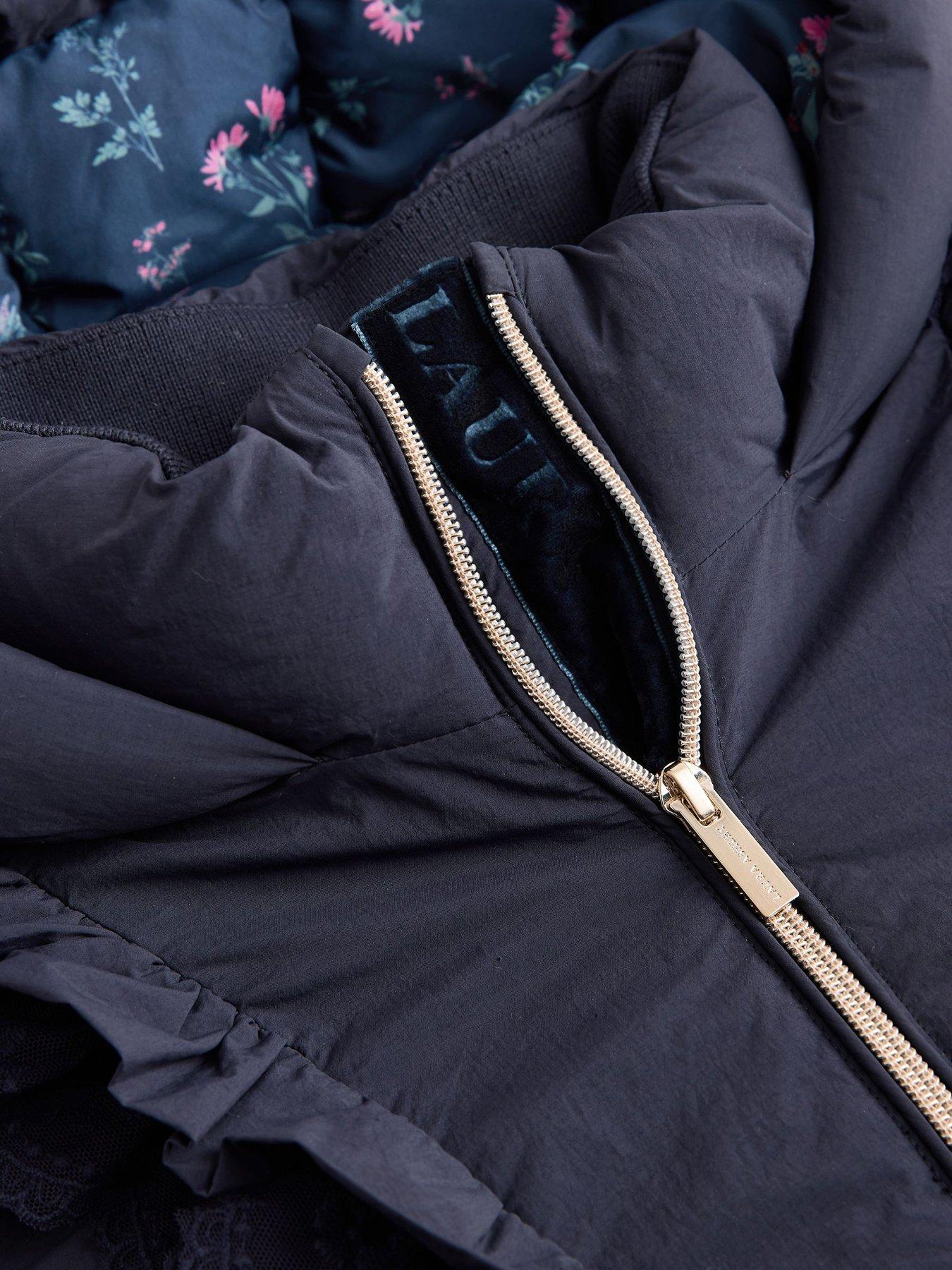 Image 4 of 6 of Laura Ashley Lat Navy Padded Coat - Blue