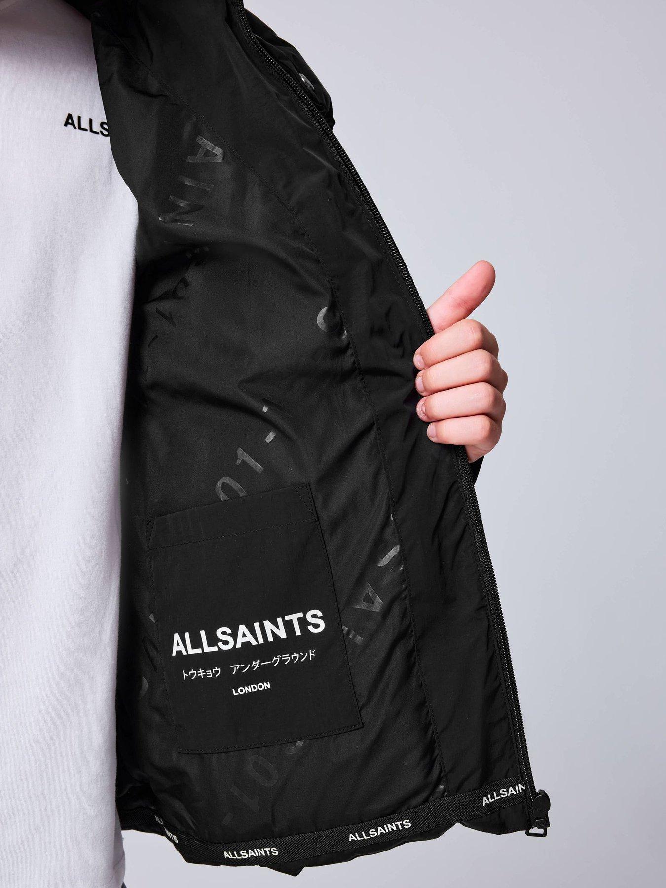 Image 4 of 7 of smALLSAINTS Boys' Hooded Puffer Jacket with Zip Pockets and Logo Detail - Black
