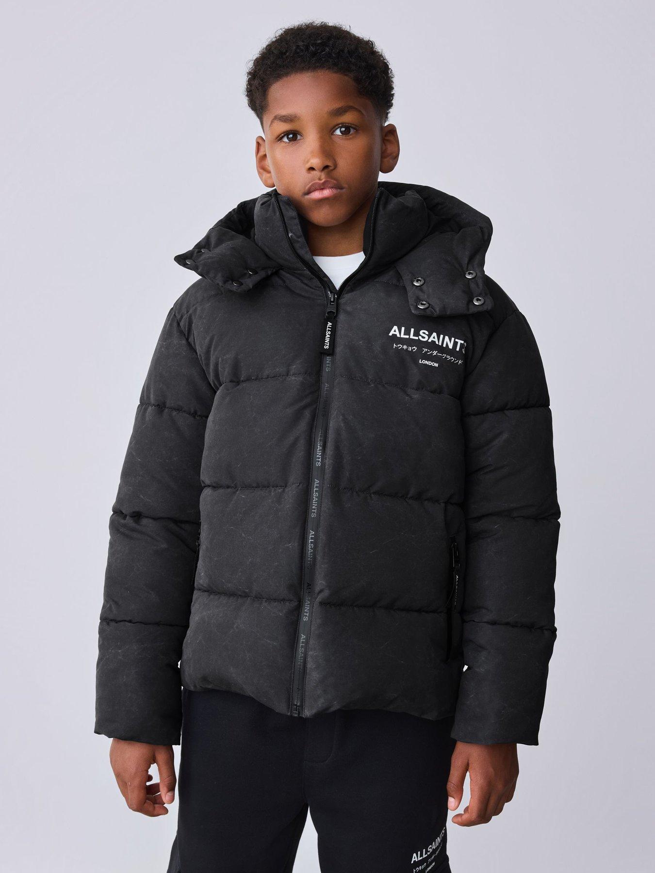 smALLSAINTS Boys Washed Black Underground Short Padded Coat - Black