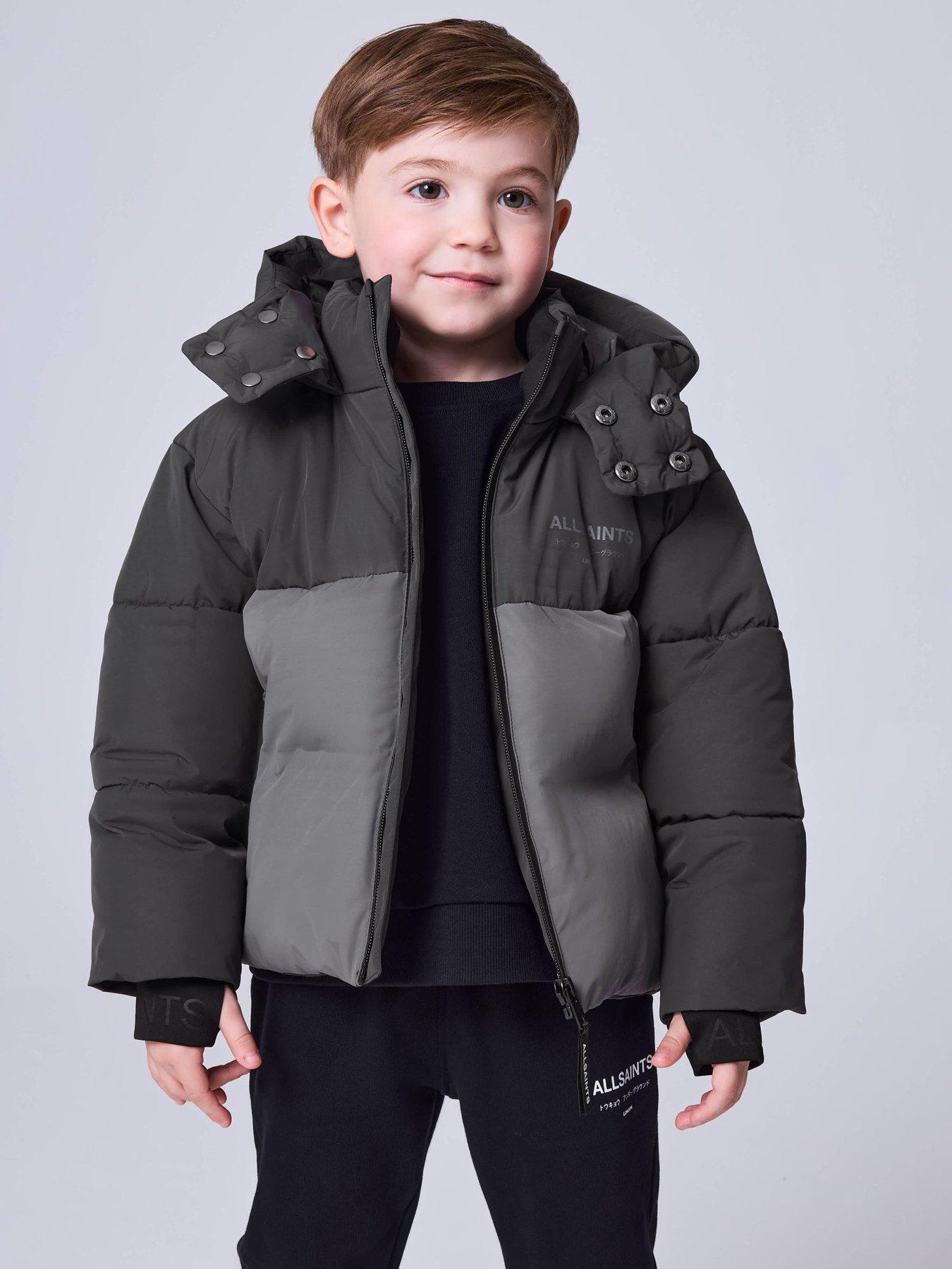 Image 1 of 7 of smALLSAINTS Younger Boys Tonal Underground Padded Coat - Grey