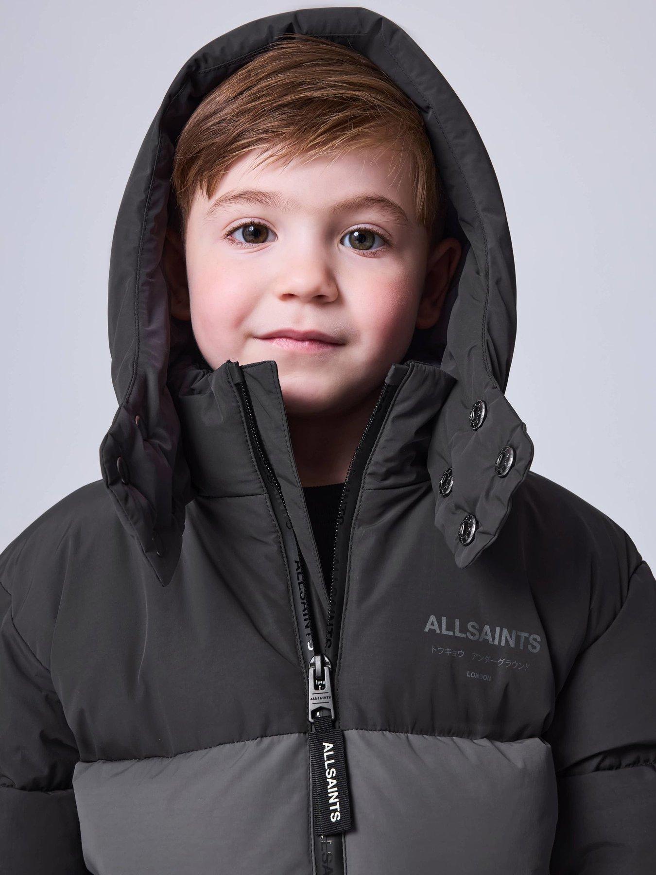 Image 6 of 7 of smALLSAINTS Younger Boys Tonal Underground Padded Coat - Grey