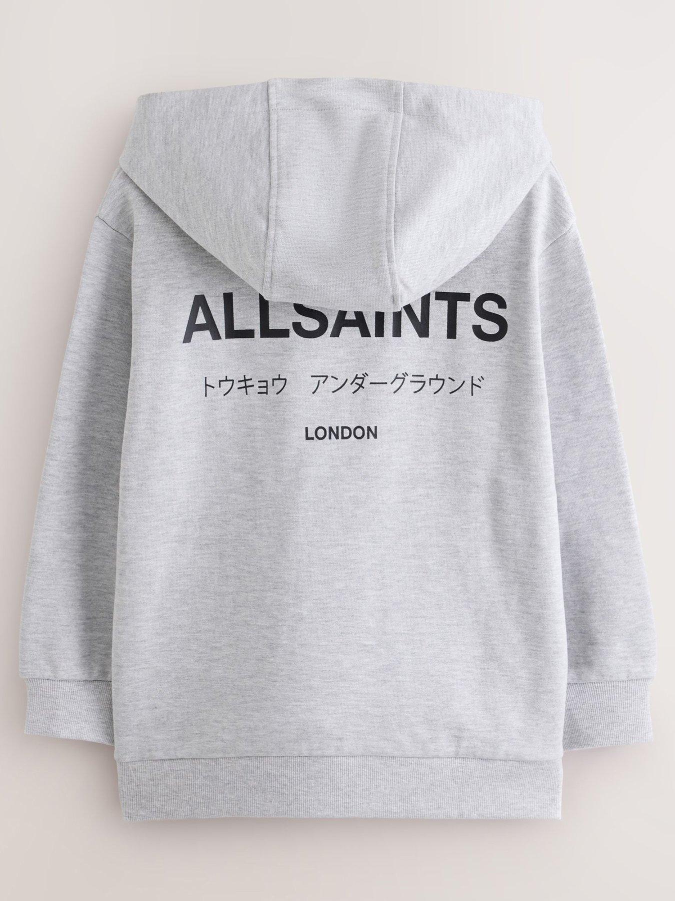 Image 3 of 7 of smALLSAINTS Hooded Sweatshirt with Logo Back Print Detail - Grey