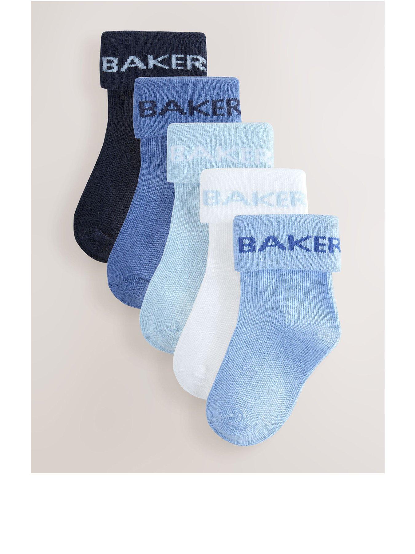 Image 1 of 5 of Ted Baker Baby Boys 5 Pack Roll Top Socks - Blue