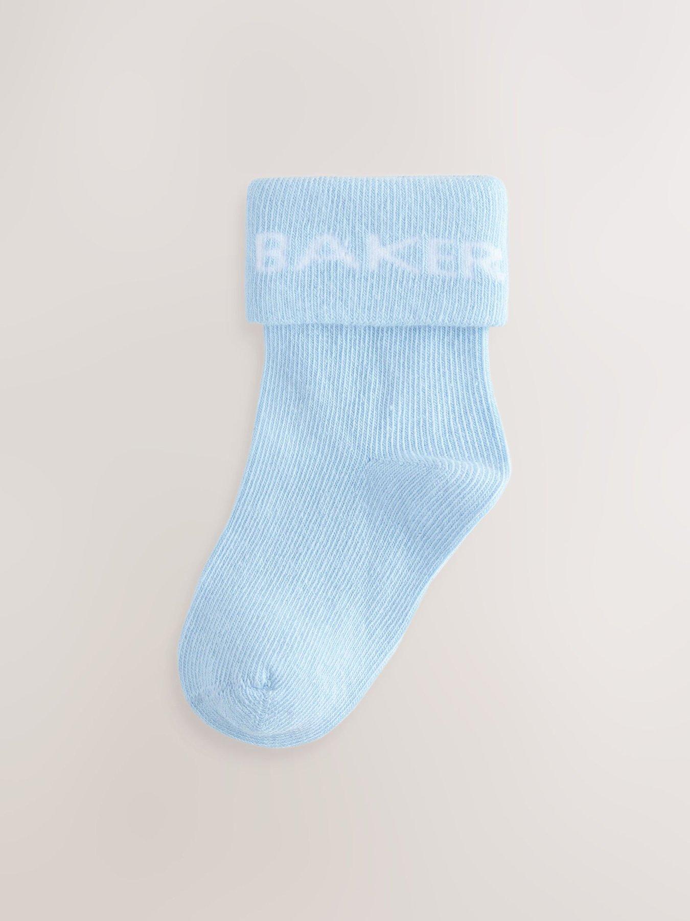 Image 4 of 5 of Ted Baker Baby Boys 5 Pack Roll Top Socks - Blue