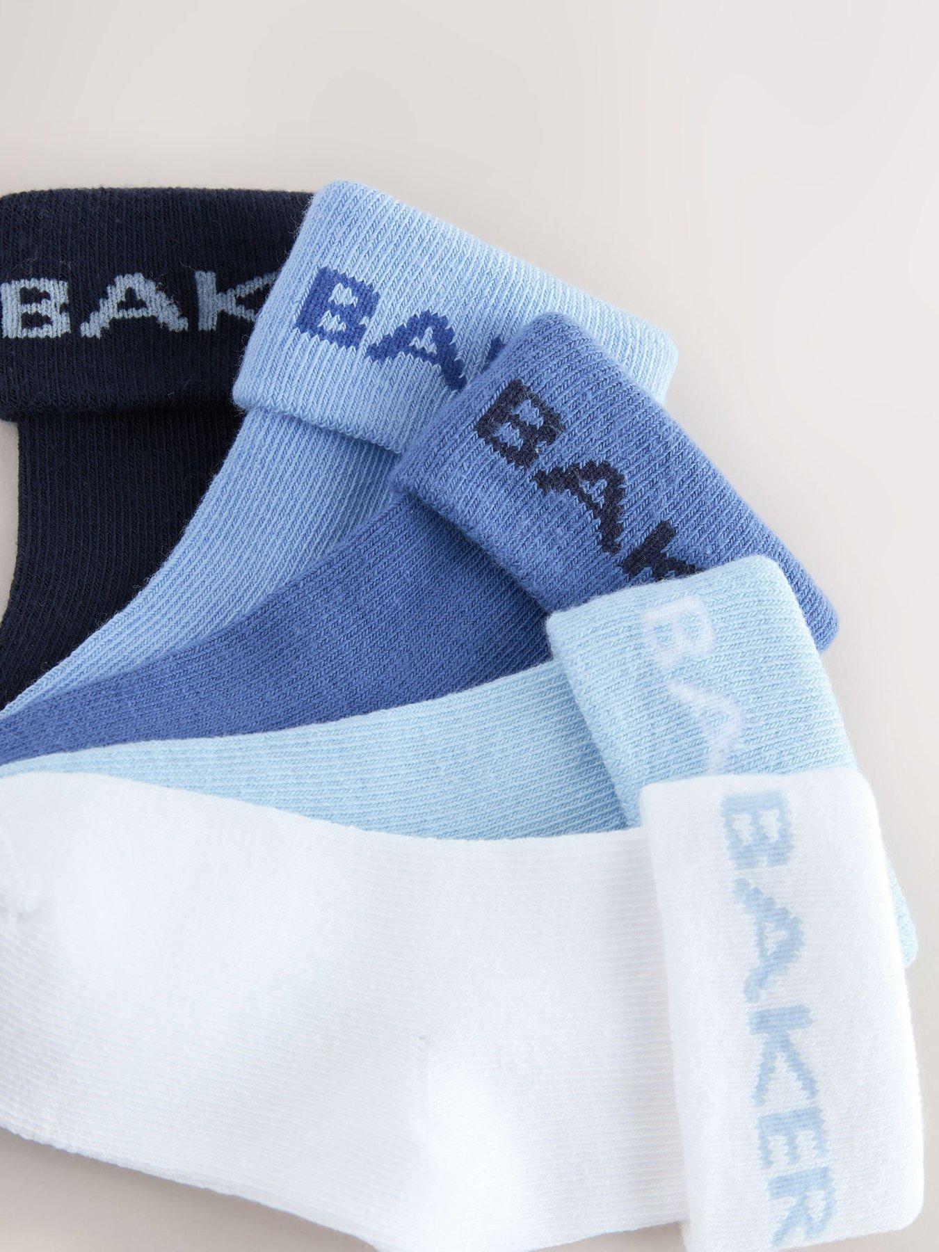 Image 5 of 5 of Ted Baker Baby Boys 5 Pack Roll Top Socks - Blue