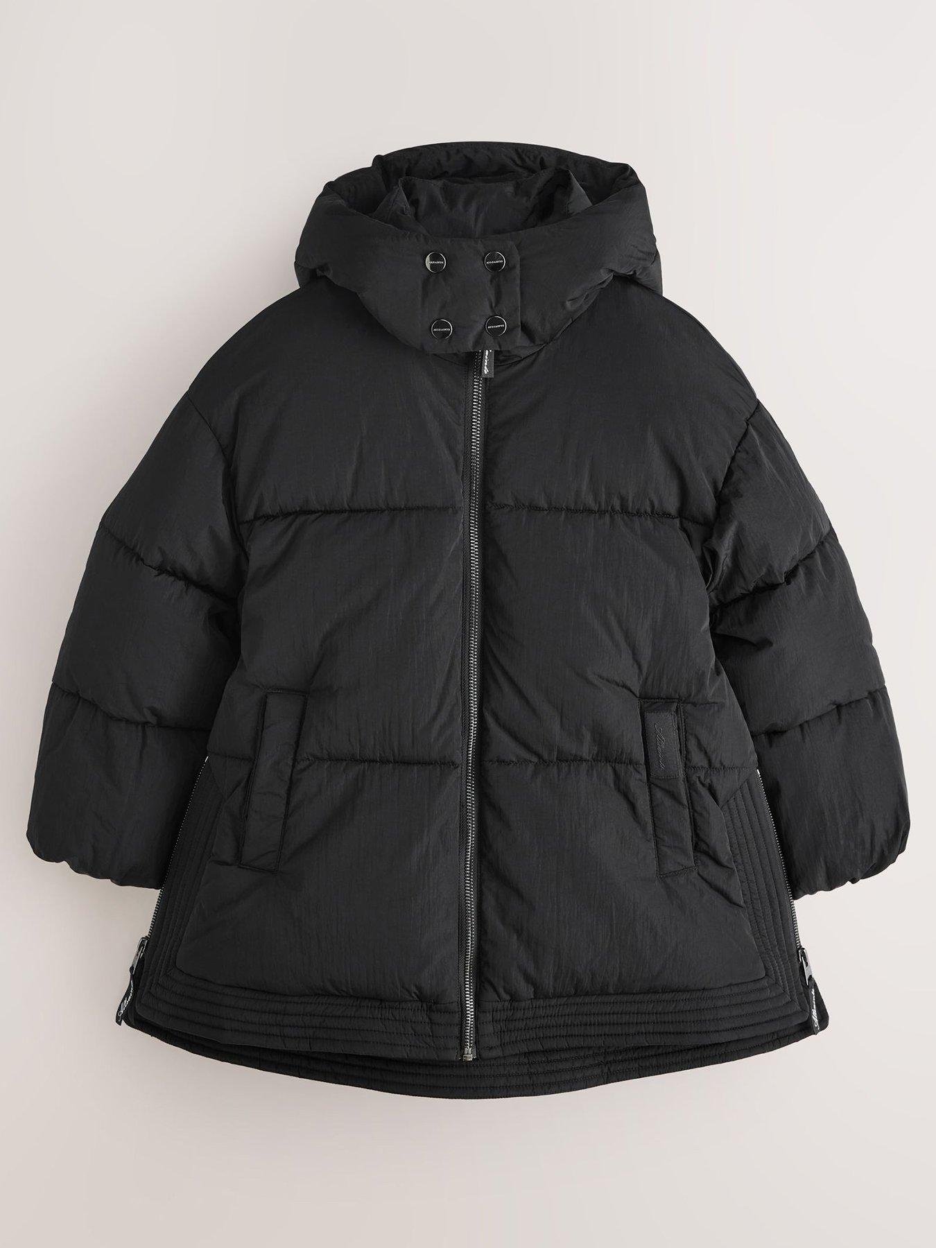 Image 2 of 7 of smALLSAINTS Girls Girls' Longline Hooded Puffer Coat with Zip Fastening - Black