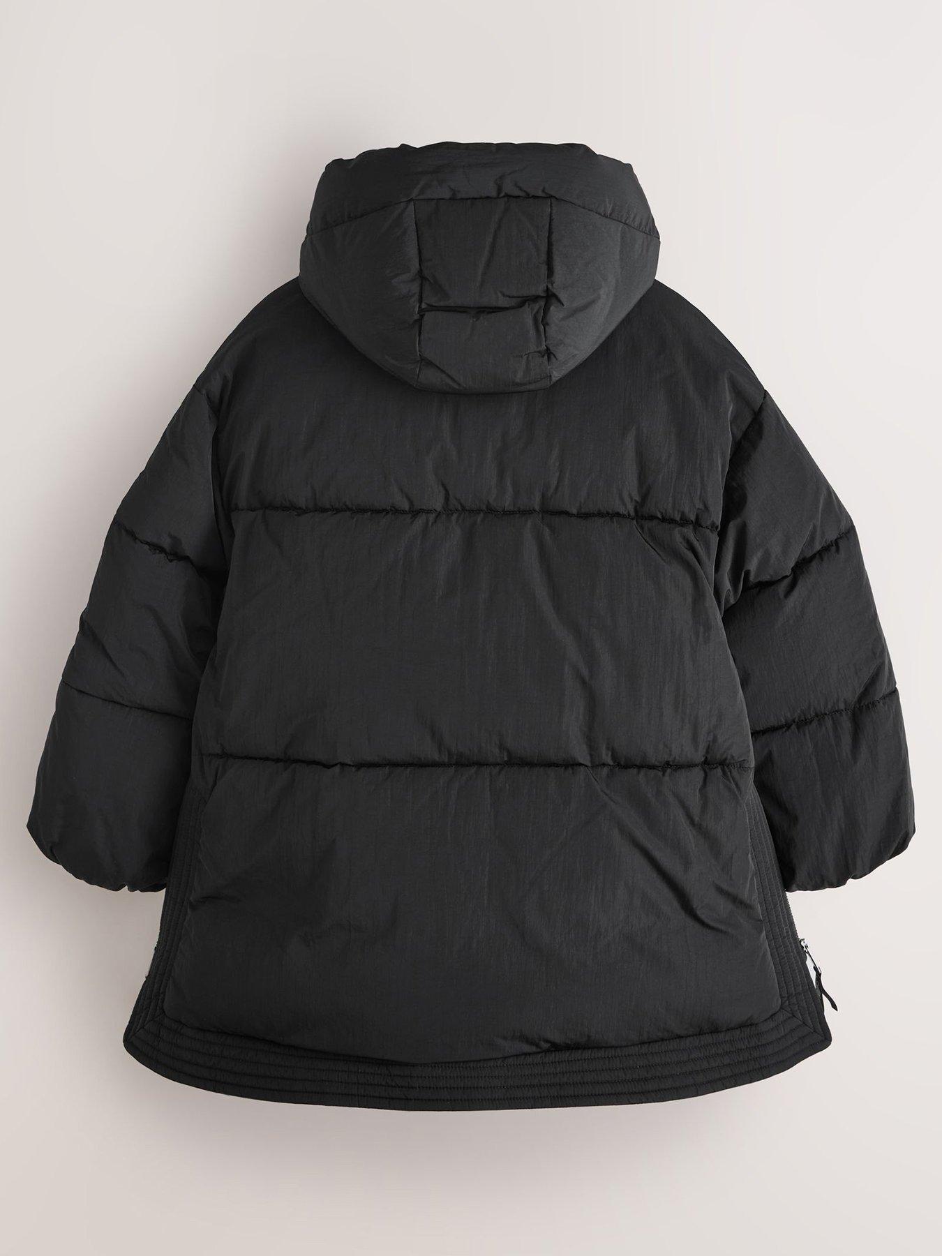 Image 3 of 7 of smALLSAINTS Girls Girls' Longline Hooded Puffer Coat with Zip Fastening - Black