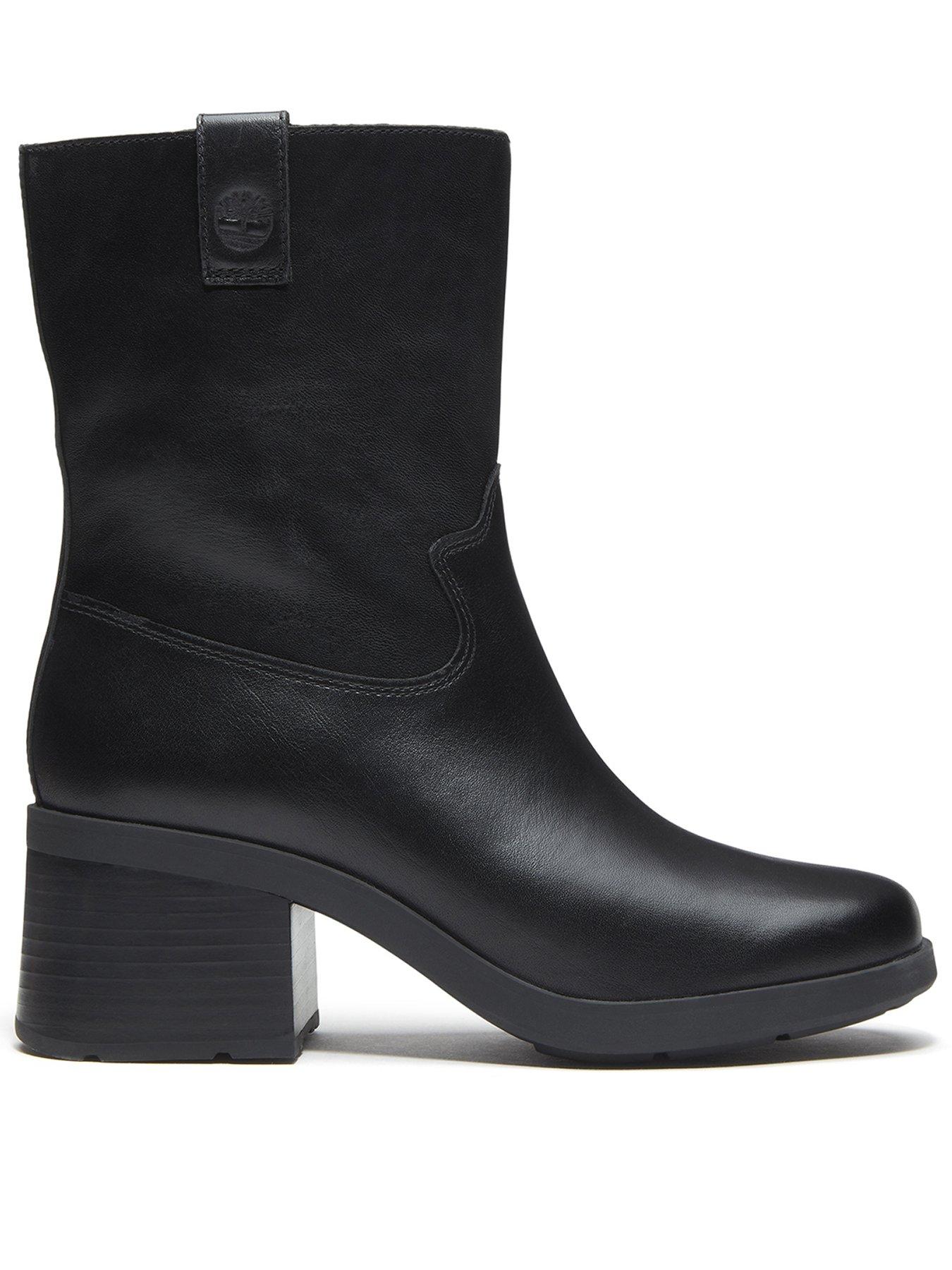 Image 1 of 7 of Timberland Bellevaux Mid Zip Up Boot Black Full Grain