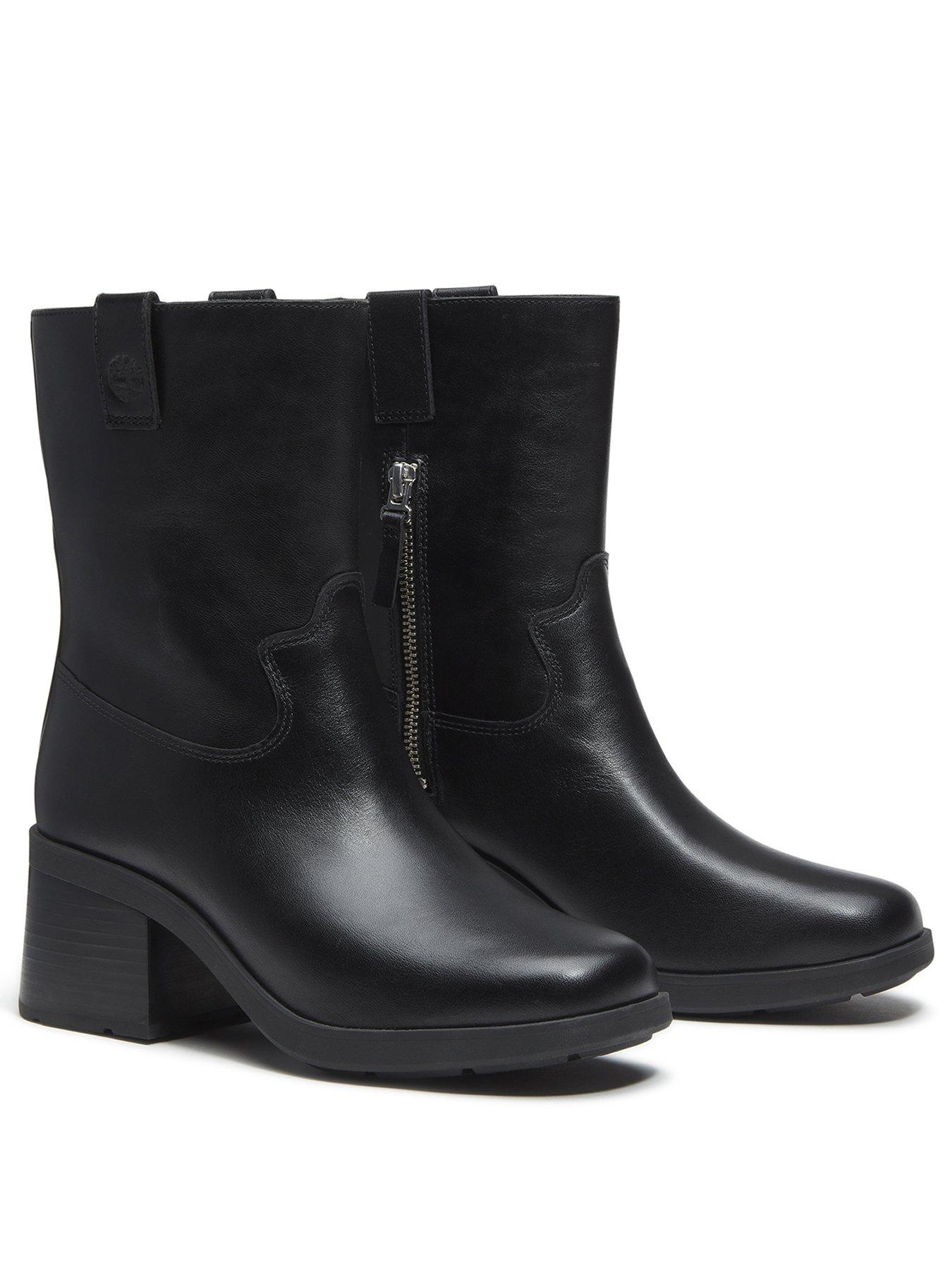 Image 2 of 7 of Timberland Bellevaux Mid Zip Up Boot Black Full Grain