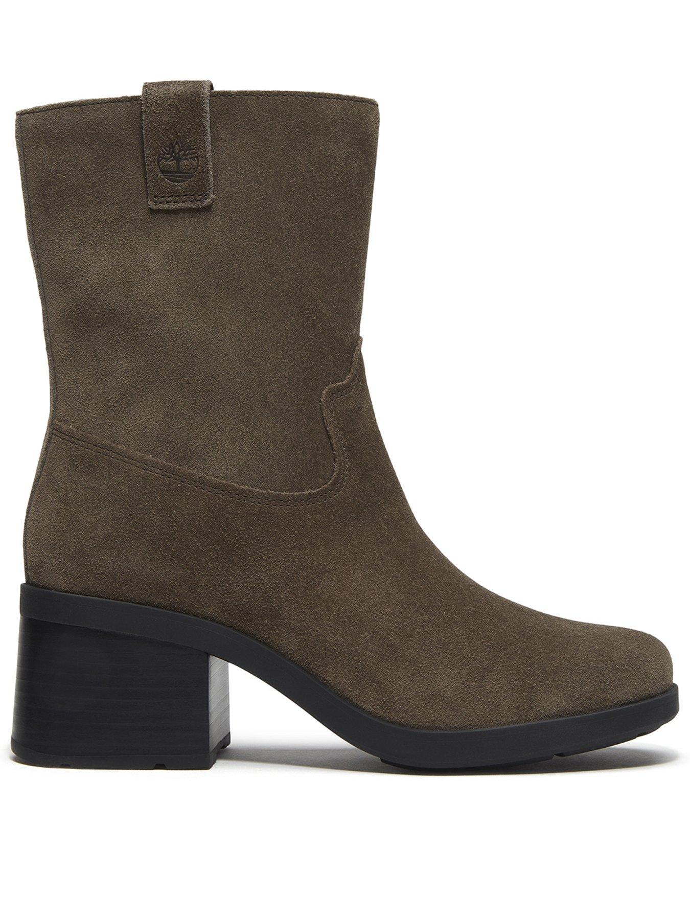 Image 1 of 7 of Timberland Bellevaux Mid Zip Up Boot Dark Brown Suede