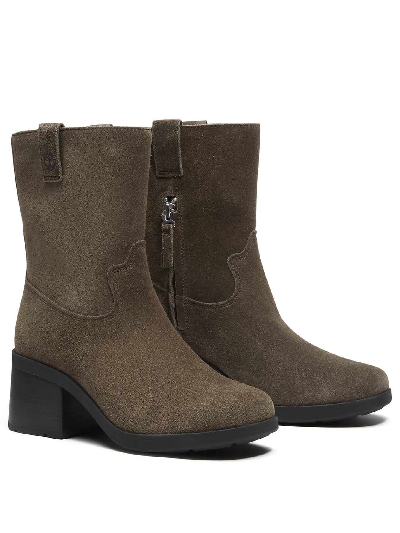 Image 2 of 7 of Timberland Bellevaux Mid Zip Up Boot Dark Brown Suede