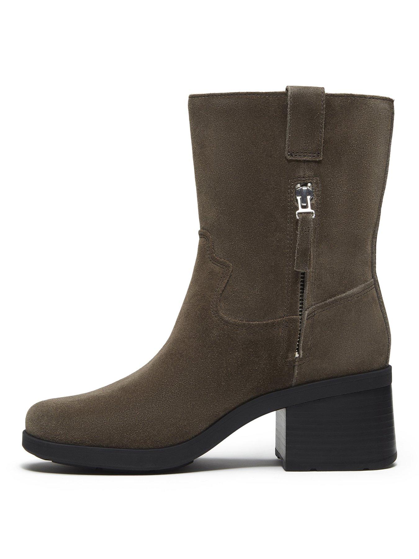 Image 6 of 7 of Timberland Bellevaux Mid Zip Up Boot Dark Brown Suede