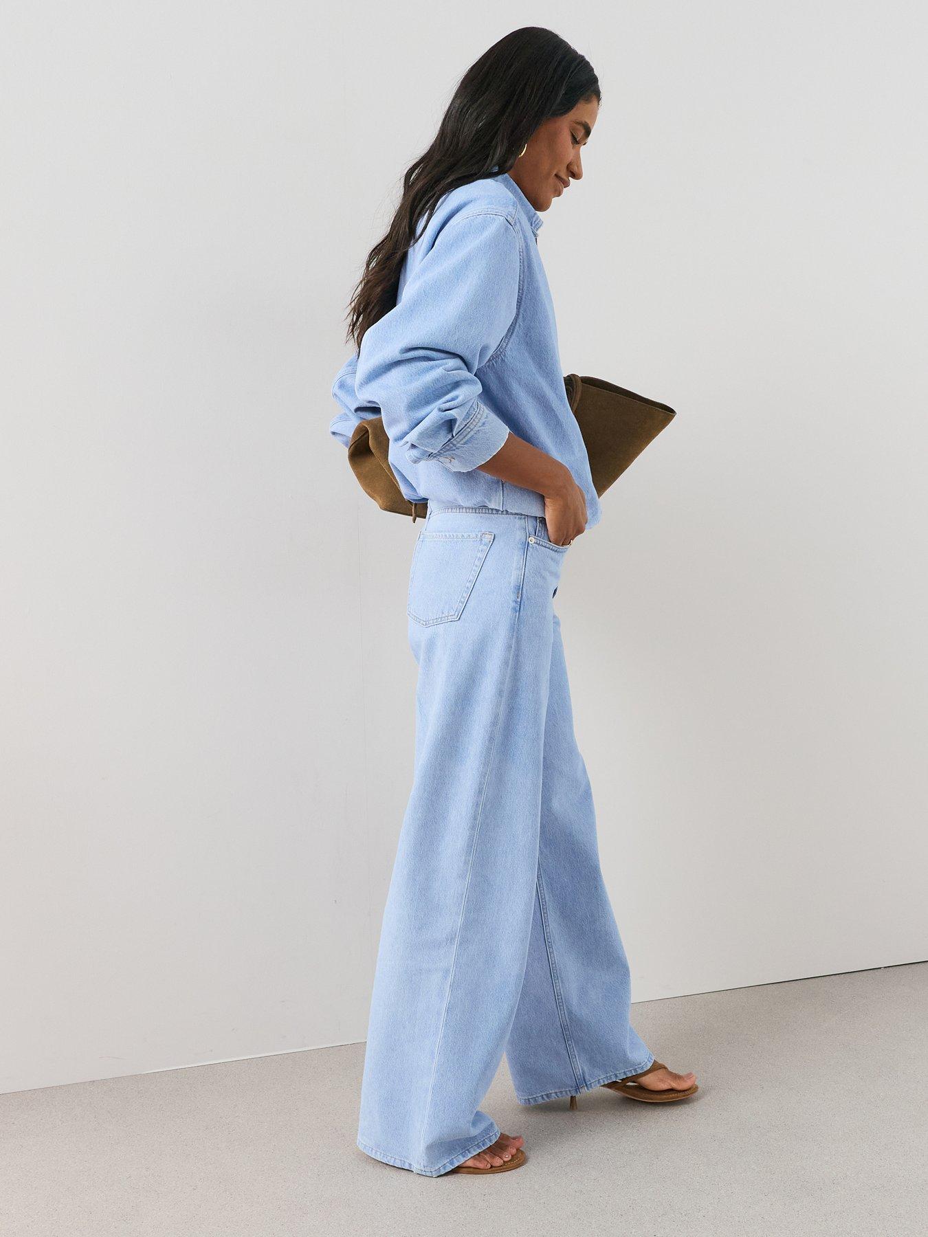 The Very Collection Co-Ord Wide Leg Jeans - Light Wash