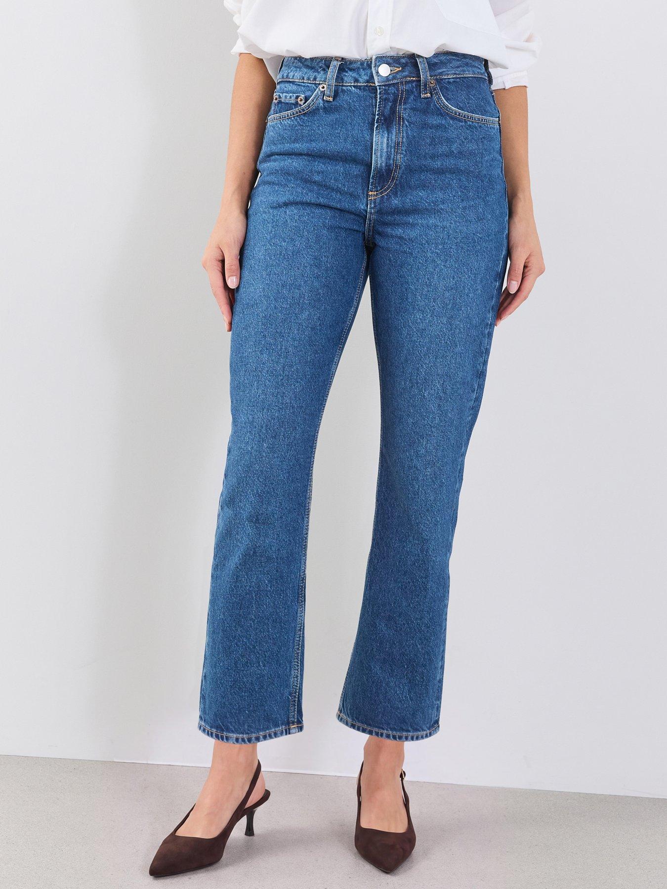 The Very Collection High Waist Straight Crop Jeans - Mid Wash