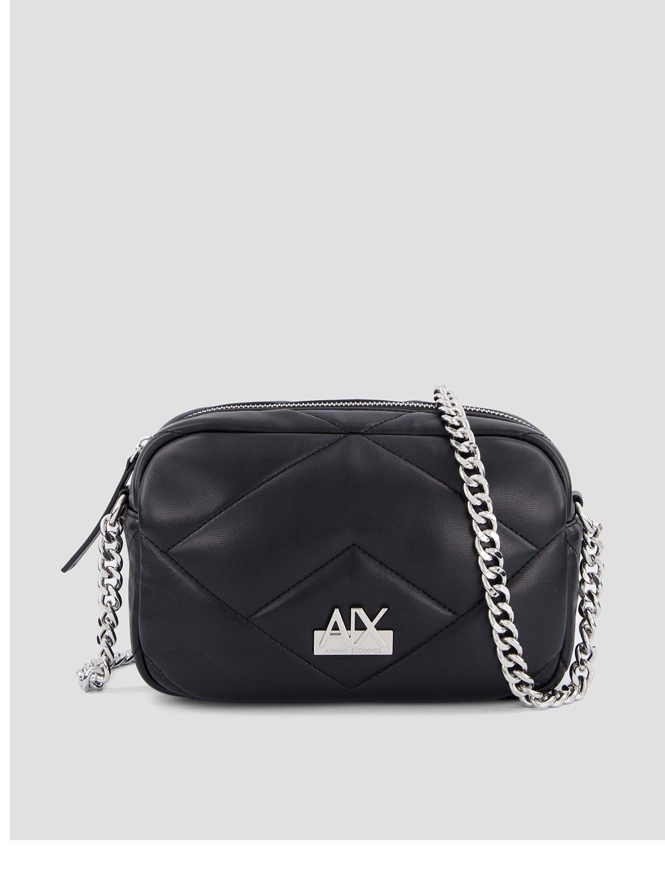 Armani Exchange Women's Vicky Quilted Faux Leather Camera Bag - Black - Image 4