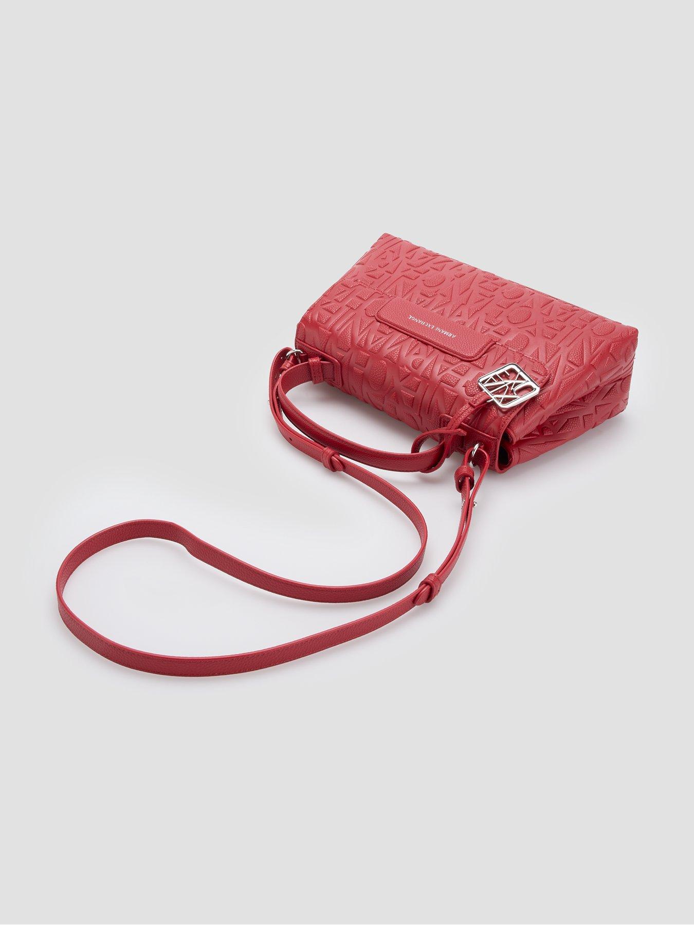 Image 3 of 6 of Armani Exchange Womens Embossed Logo Shopping Bag - Red