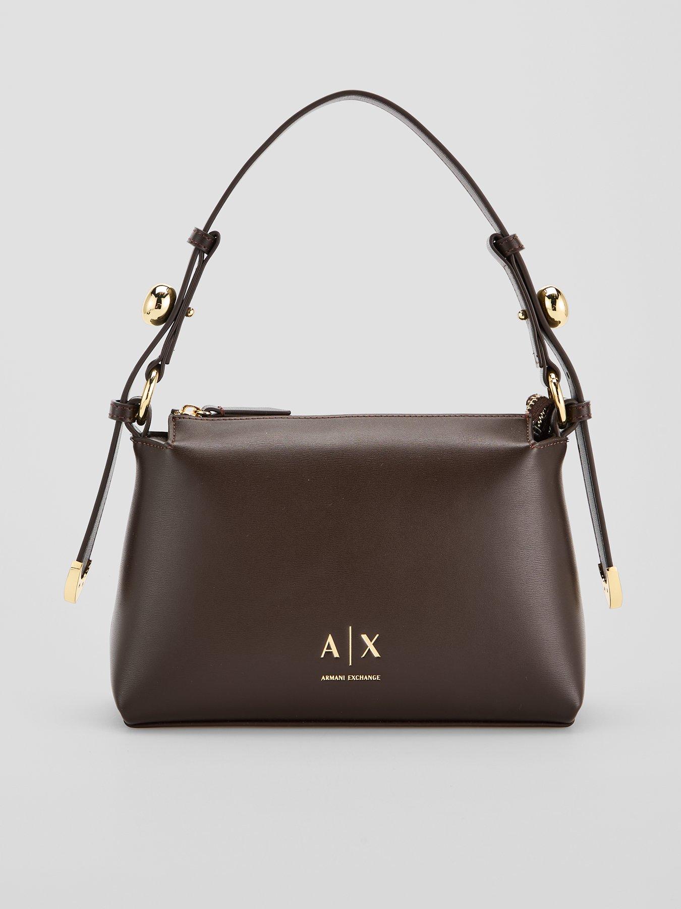 Image 1 of 6 of Armani Exchange Helen Shoulder Bag - Black