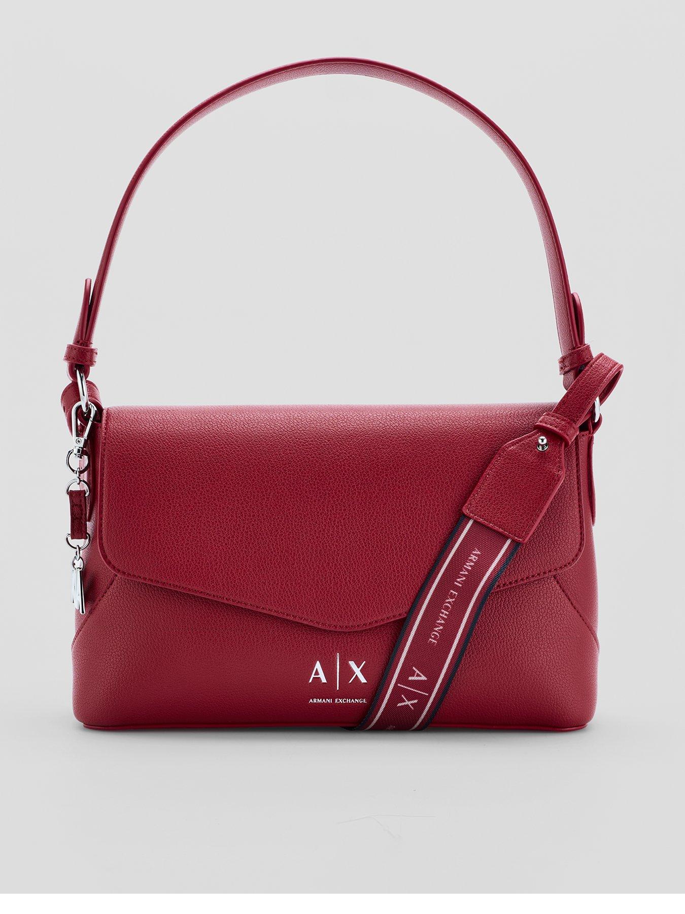 Image 1 of 5 of Armani Exchange Isabel Logo Strap Shoulder Bag - Red