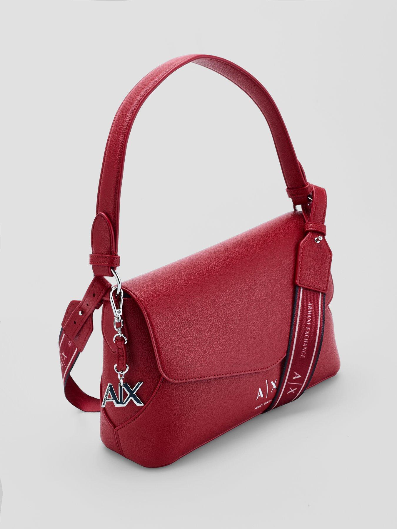 Image 2 of 5 of Armani Exchange Isabel Logo Strap Shoulder Bag - Red
