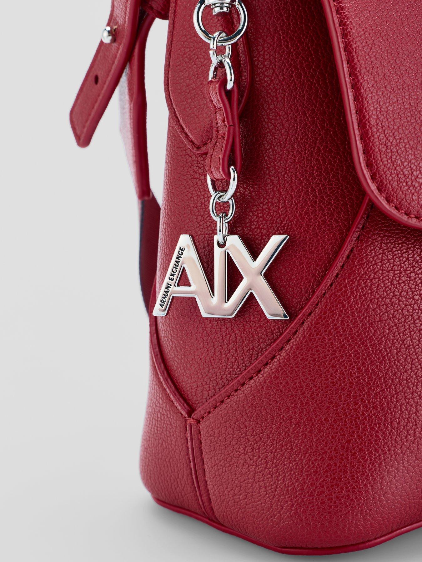 Image 4 of 5 of Armani Exchange Isabel Logo Strap Shoulder Bag - Red