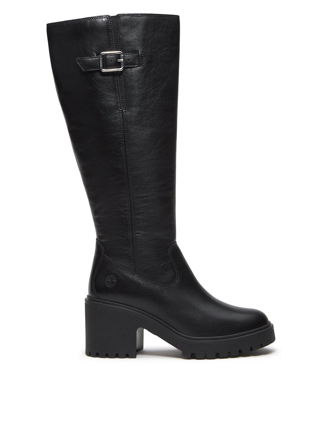 Timberland Stine Heights Tall Zip-Up Heeled Leather Knee-High Boots Women's Black Size 39 - La Redoute - Image 3