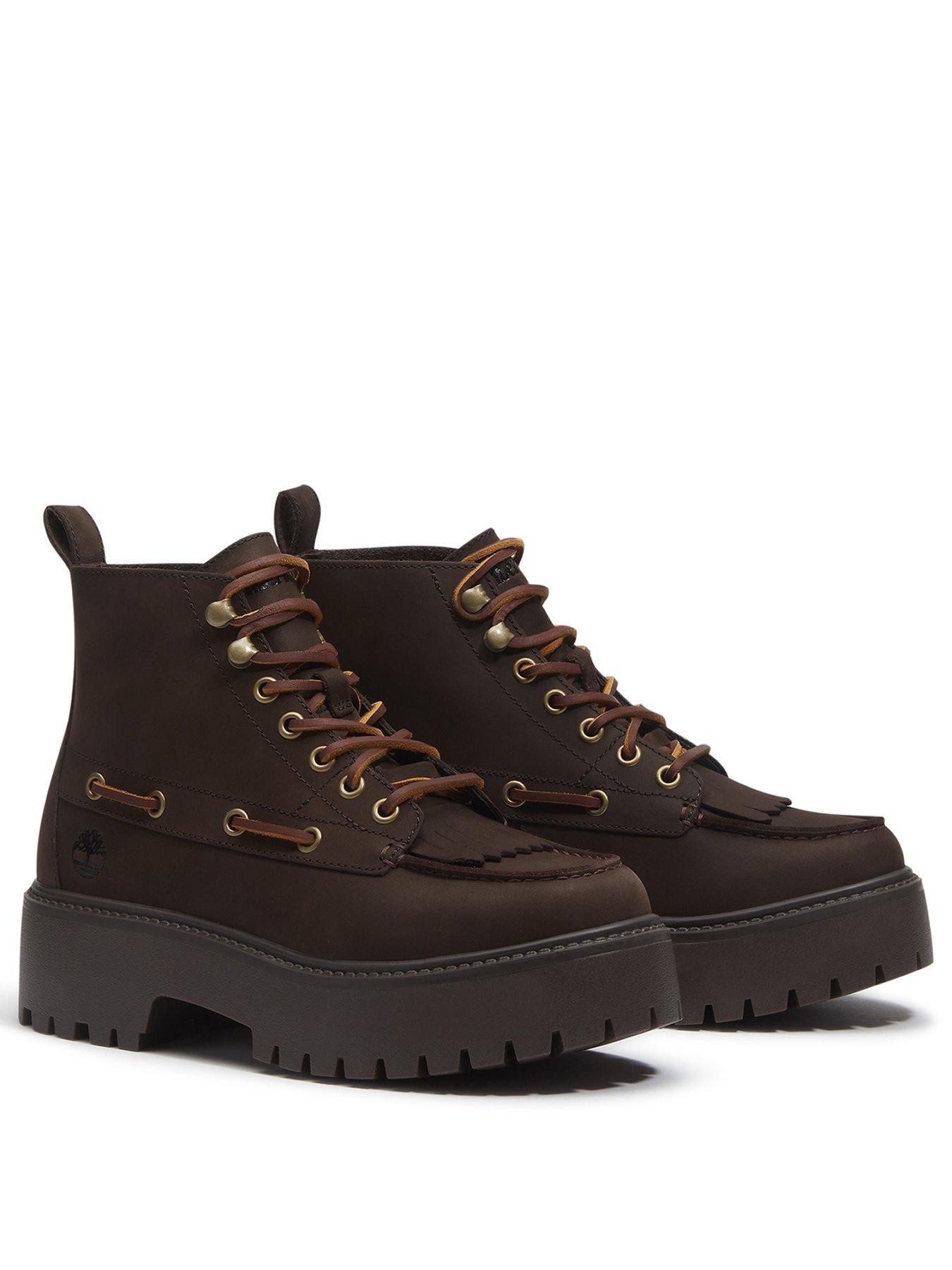 Image 2 of 7 of Timberland Womens Stone Street Lace Up Chunky Lug Sole Boots - Brown