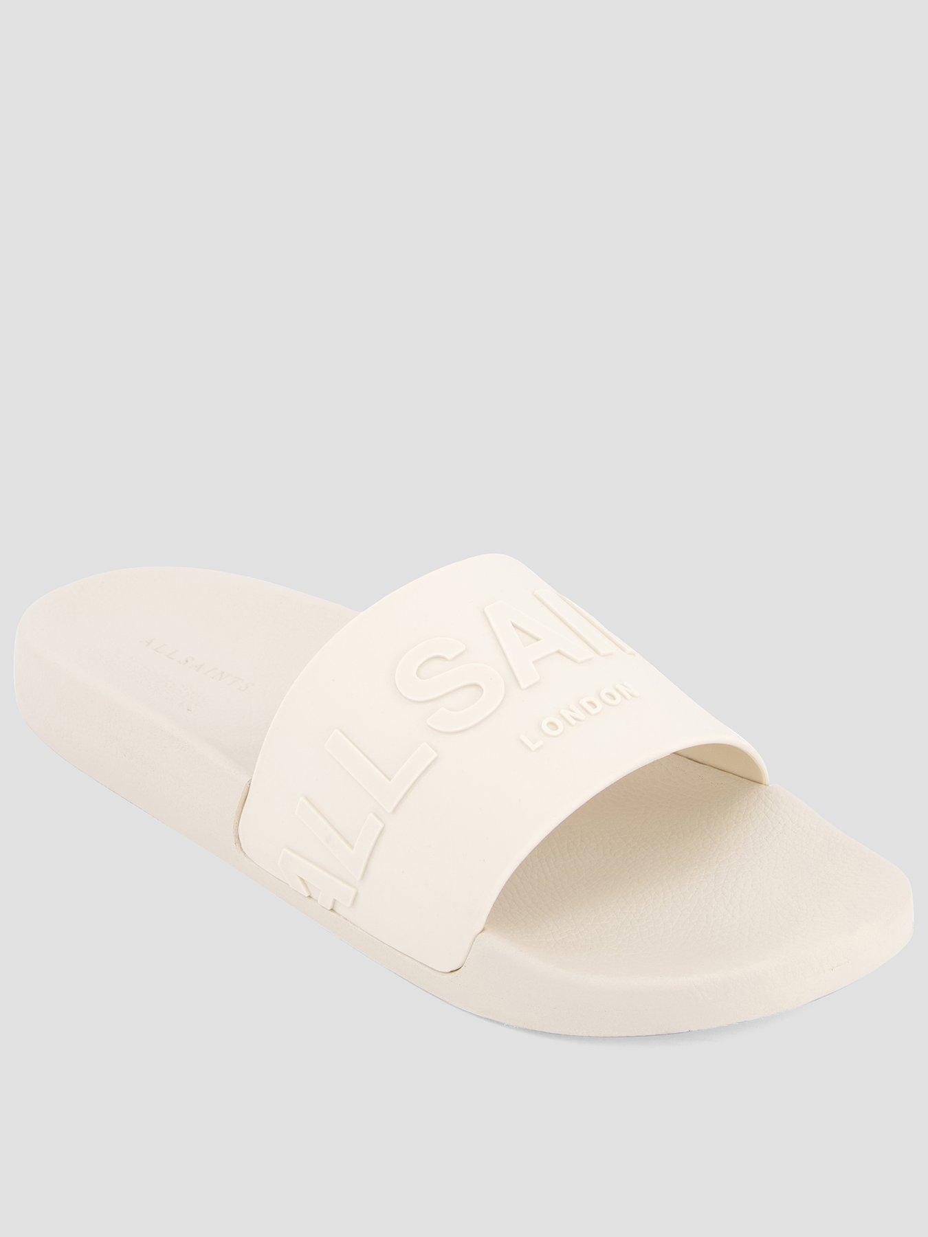 AllSaints Biggy Slip On Logo Sliders - White