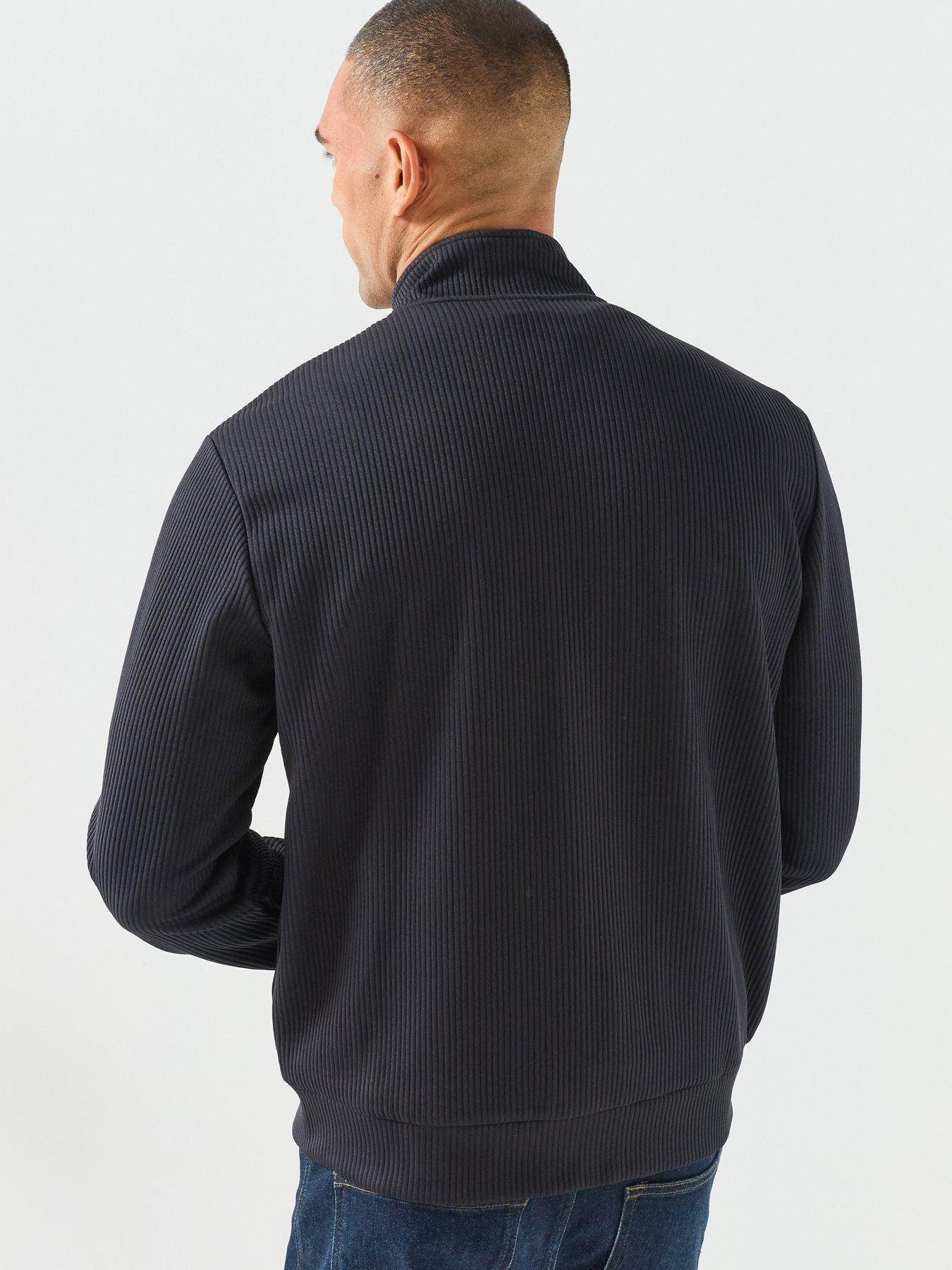 Image 2 of 6 of Armani Exchange Pliss&eacute; Full Zip Track Jacket - Navy