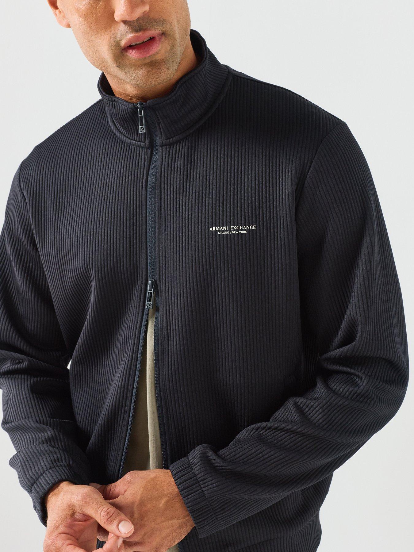Image 5 of 6 of Armani Exchange Pliss&eacute; Full Zip Track Jacket - Navy